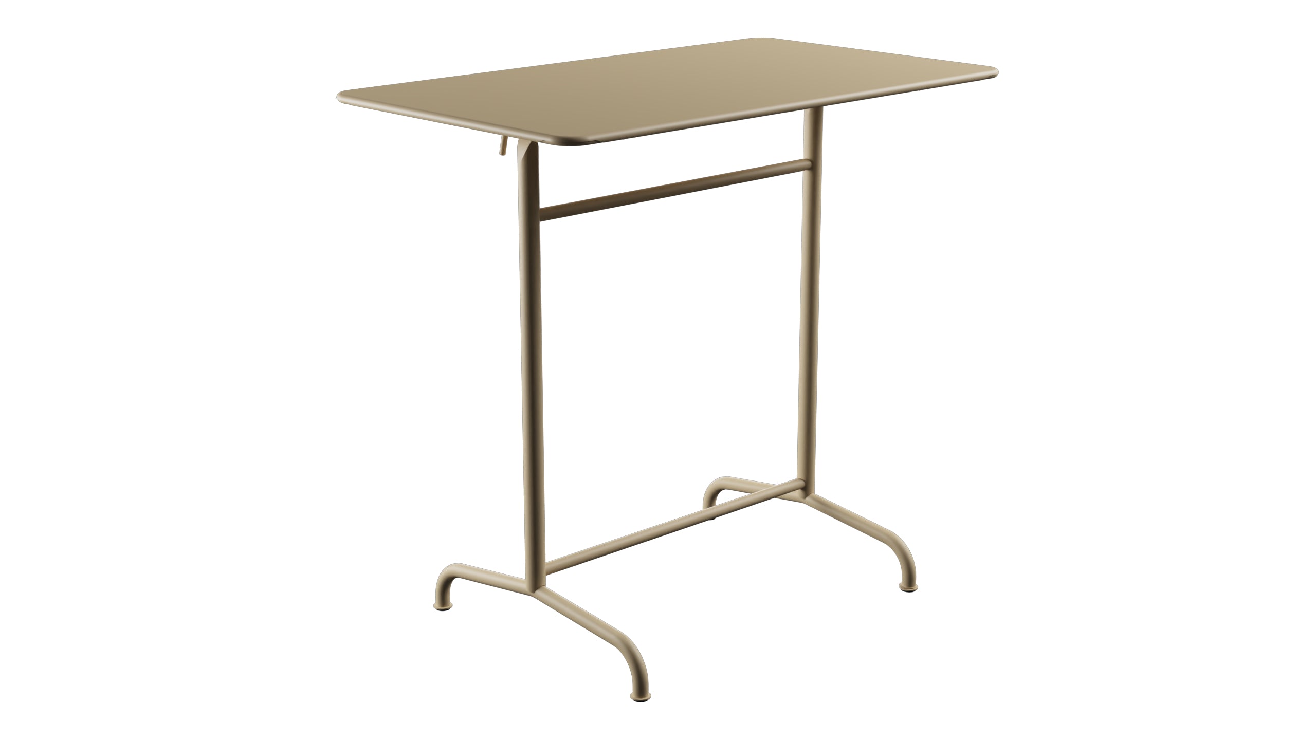 Rigi Metall-Stehtisch Outdoor 120x70 / 110 klappbar in Pastellbraun präsentiert im Onlineshop von KAQTU Design AG. Hochtisch Outdoor ist von Schaffner