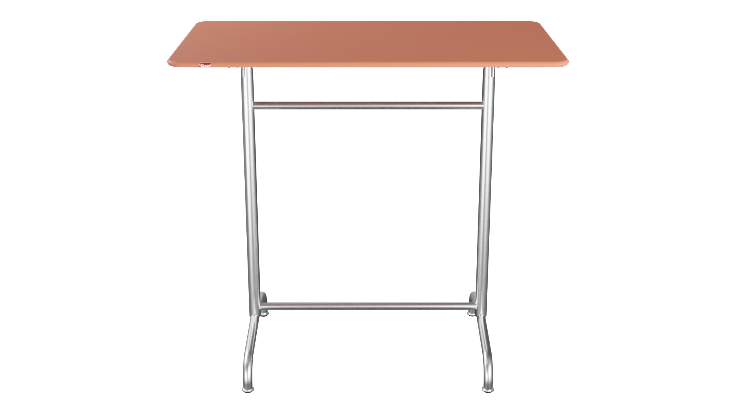 Rigi Metall-Stehtisch Outdoor 120x70 / 110 klappbar in Pastellterracotta präsentiert im Onlineshop von KAQTU Design AG. Hochtisch Outdoor ist von Schaffner