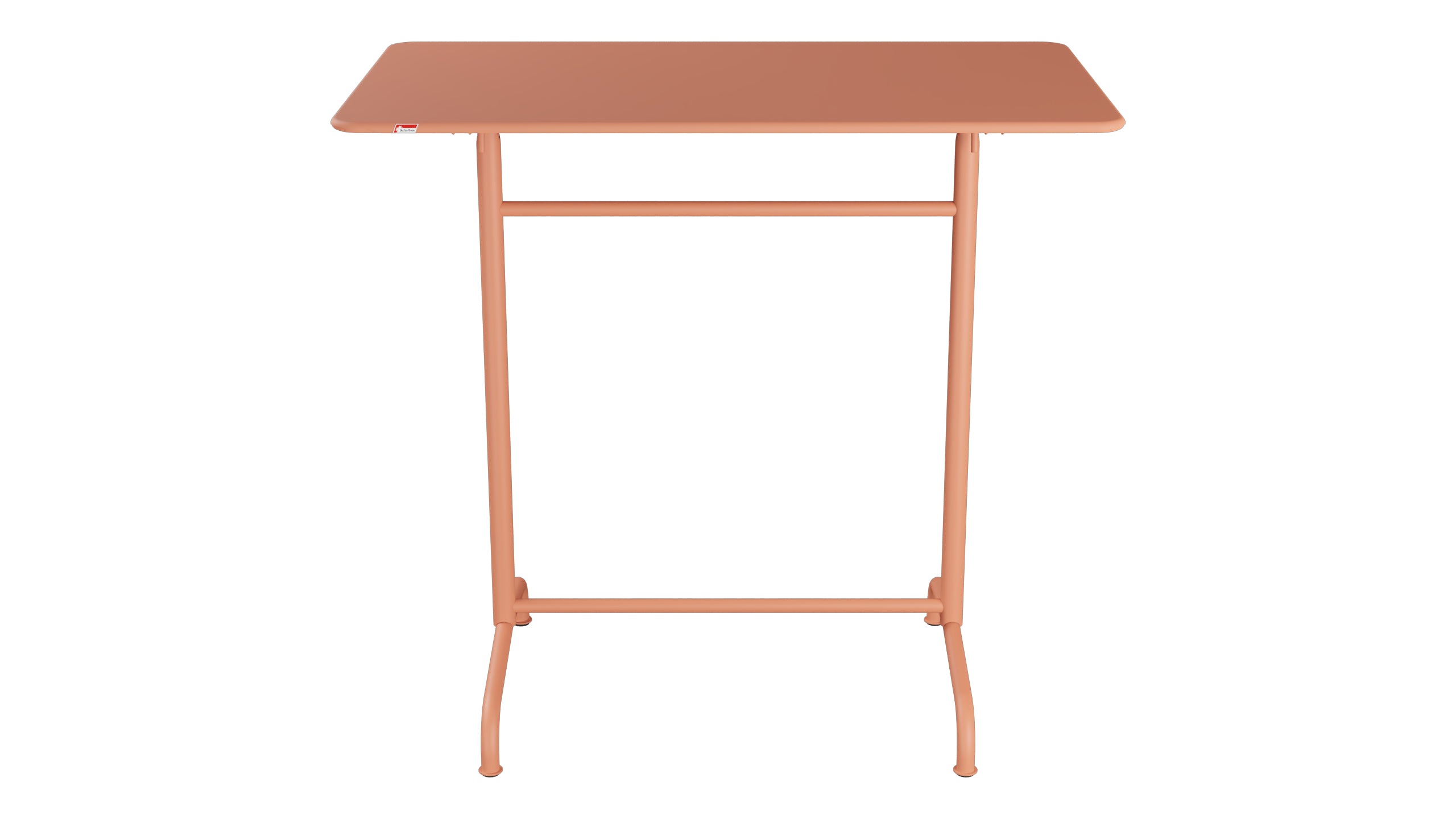 Rigi Metall-Stehtisch Outdoor 120x70 / 110 klappbar in Pastellterracotta präsentiert im Onlineshop von KAQTU Design AG. Hochtisch Outdoor ist von Schaffner