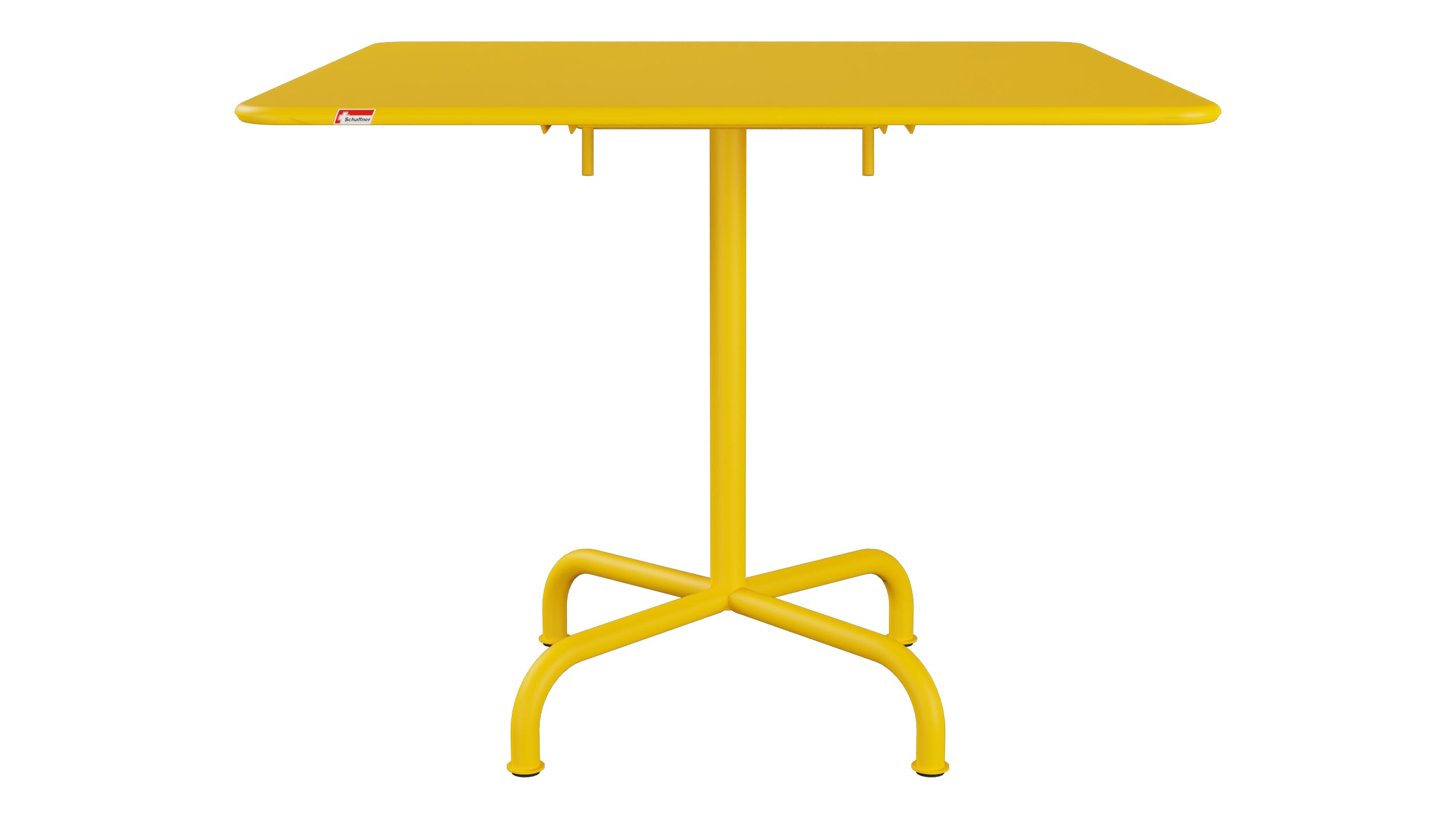 Rigi Metall-Gartentisch 90x90 klappbar in Gelb präsentiert im Onlineshop von KAQTU Design AG. Gartentisch ist von Schaffner