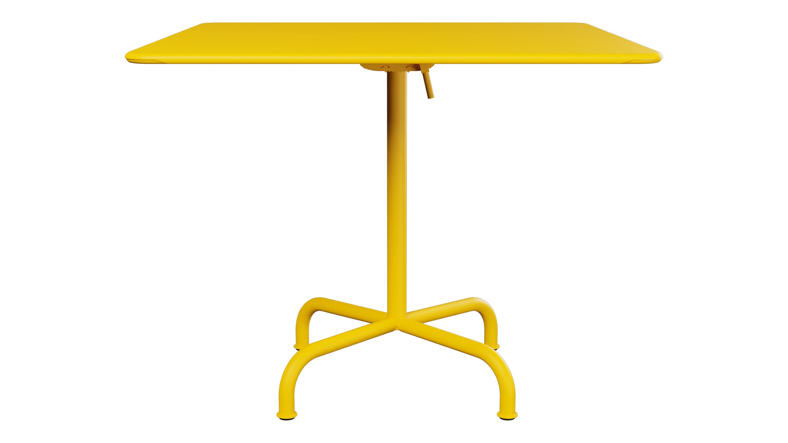 Rigi Metall-Gartentisch 90x90 klappbar in Gelb präsentiert im Onlineshop von KAQTU Design AG. Gartentisch ist von Schaffner