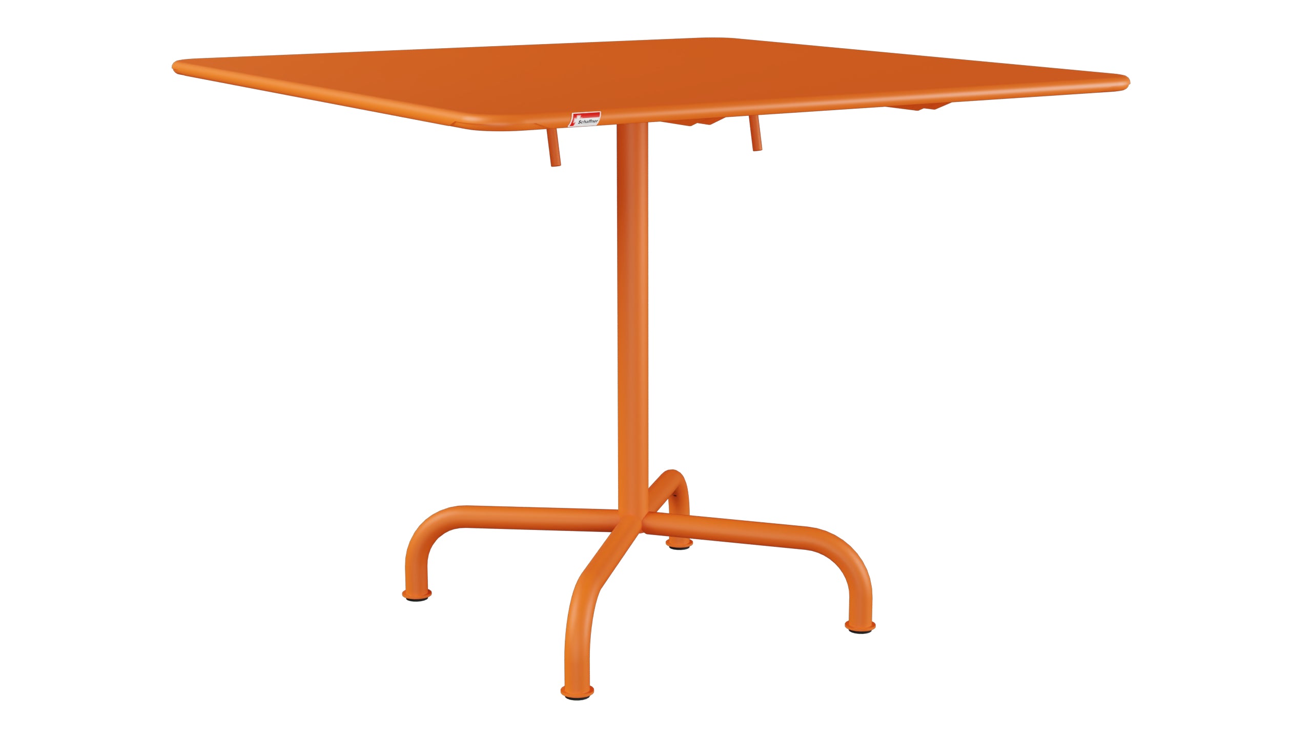 Rigi Metall-Gartentisch 90x90 klappbar in Orange präsentiert im Onlineshop von KAQTU Design AG. Gartentisch ist von Schaffner