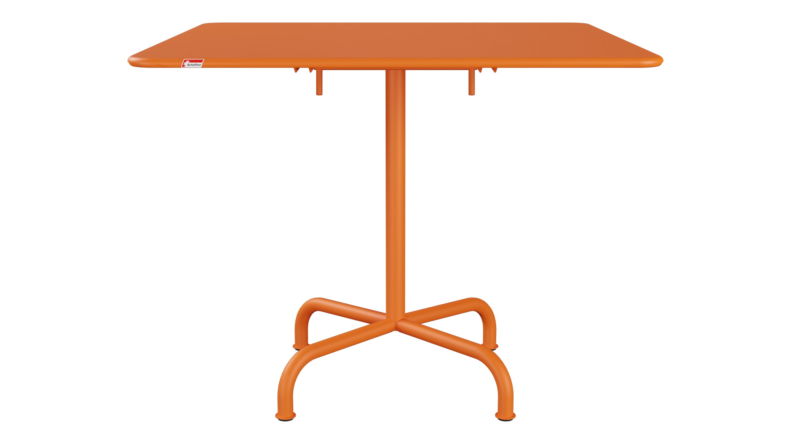 Rigi Metall-Gartentisch 90x90 klappbar in Orange präsentiert im Onlineshop von KAQTU Design AG. Gartentisch ist von Schaffner