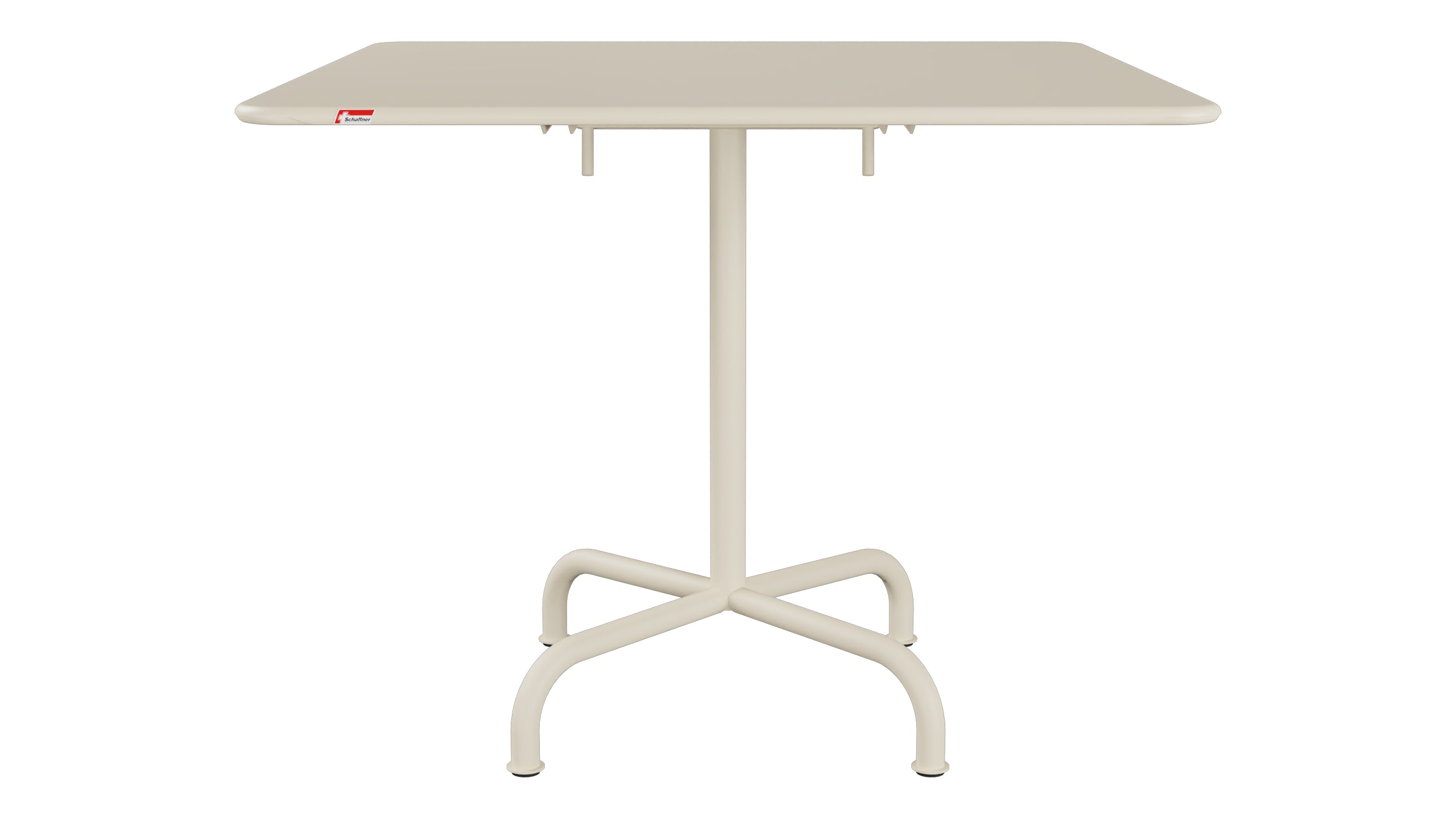 Rigi Metall-Gartentisch 90x90 klappbar in Pastellsand präsentiert im Onlineshop von KAQTU Design AG. Gartentisch ist von Schaffner