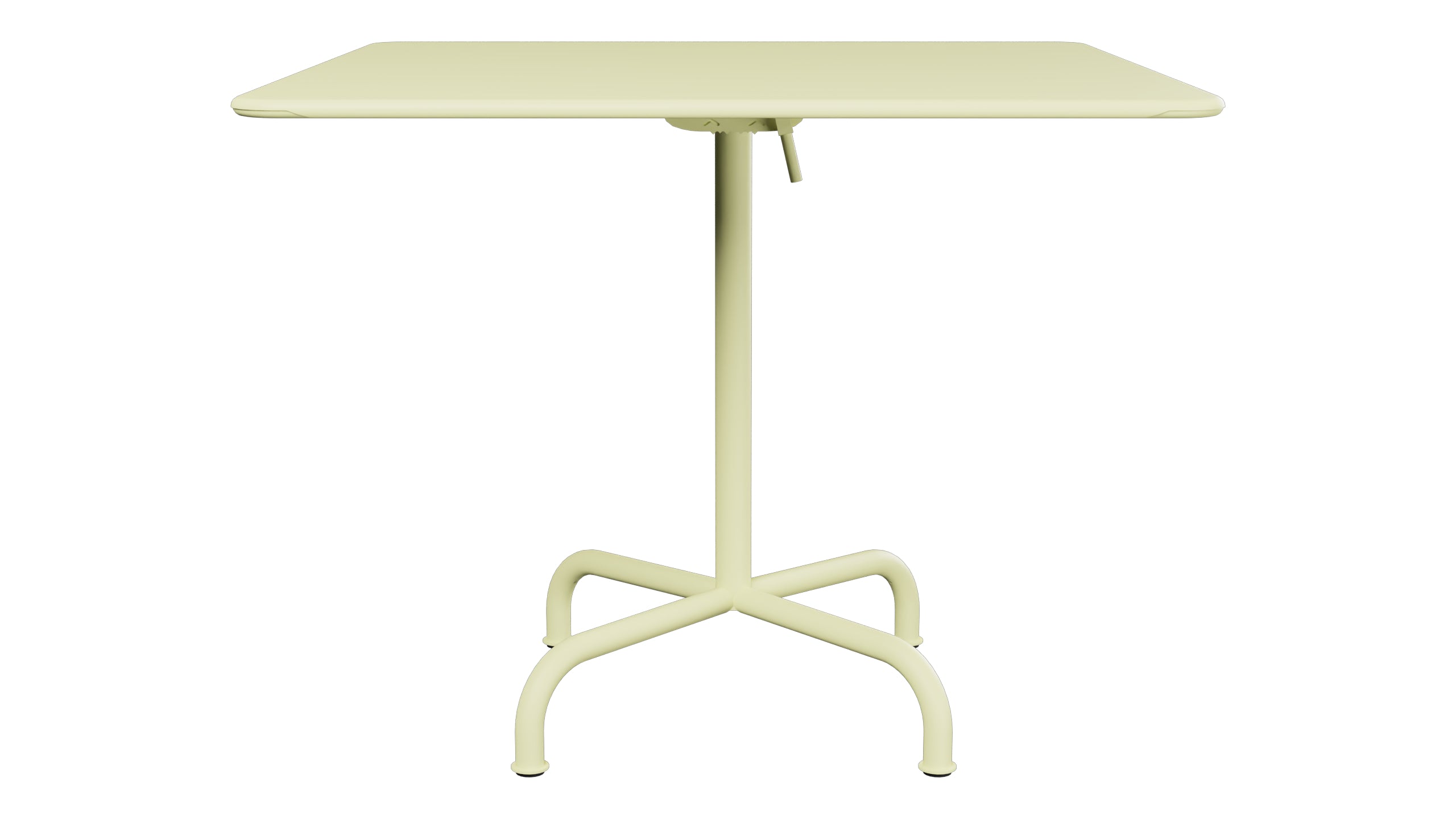 Rigi Metall-Gartentisch 90x90 klappbar in Buchsbaumgelb präsentiert im Onlineshop von KAQTU Design AG. Gartentisch ist von Schaffner