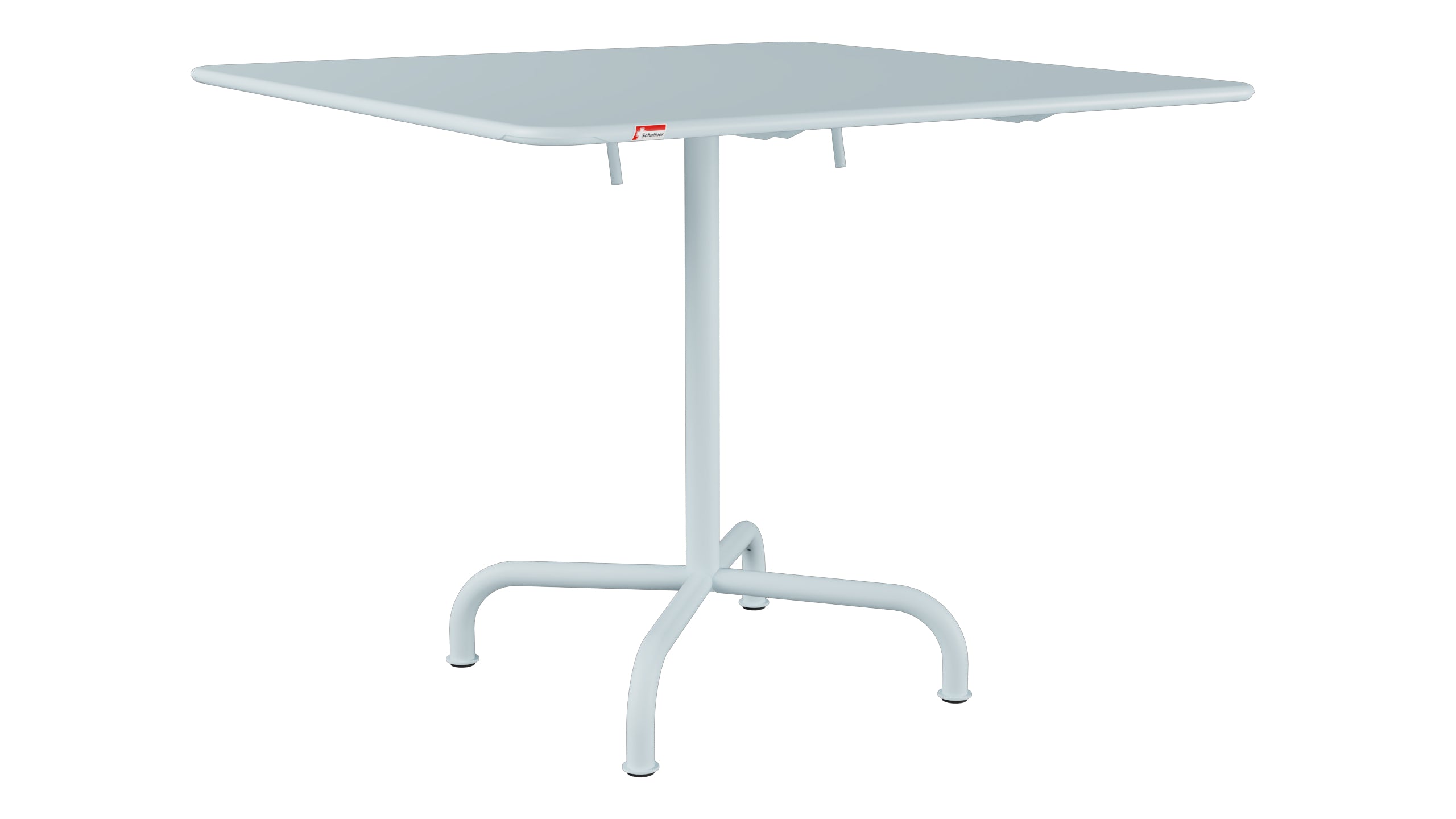 Rigi Metall-Gartentisch 90x90 klappbar in Pastellblau präsentiert im Onlineshop von KAQTU Design AG. Gartentisch ist von Schaffner