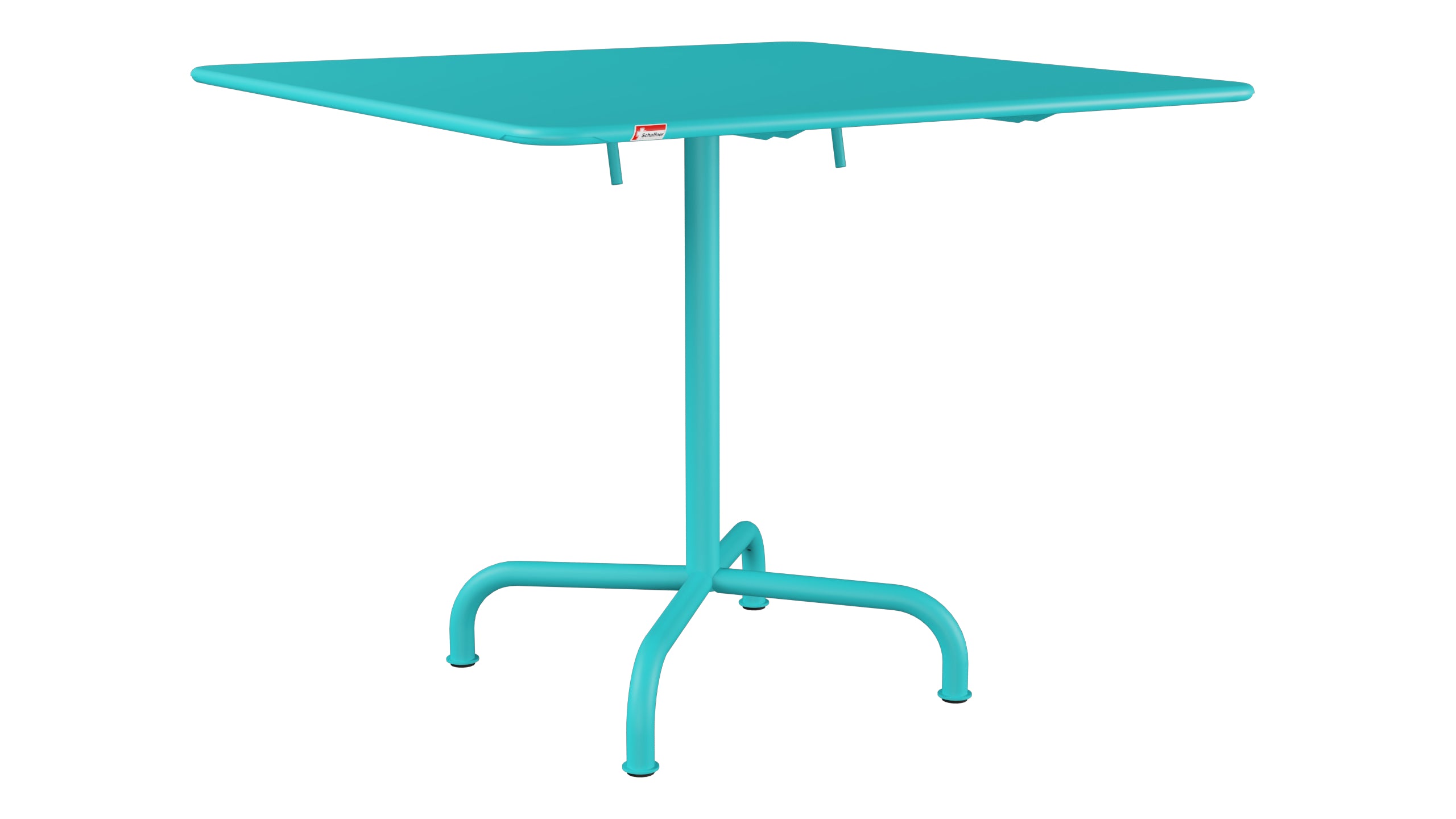Rigi Metall-Gartentisch 90x90 klappbar in Türkis präsentiert im Onlineshop von KAQTU Design AG. Gartentisch ist von Schaffner