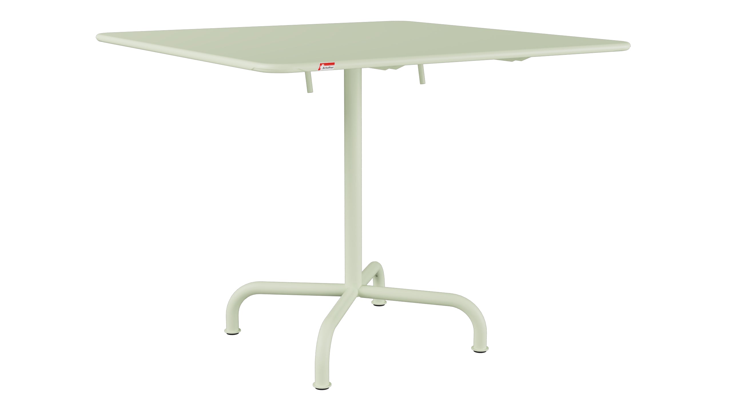 Rigi Metall-Gartentisch 90x90 klappbar in Pastellgrün präsentiert im Onlineshop von KAQTU Design AG. Gartentisch ist von Schaffner
