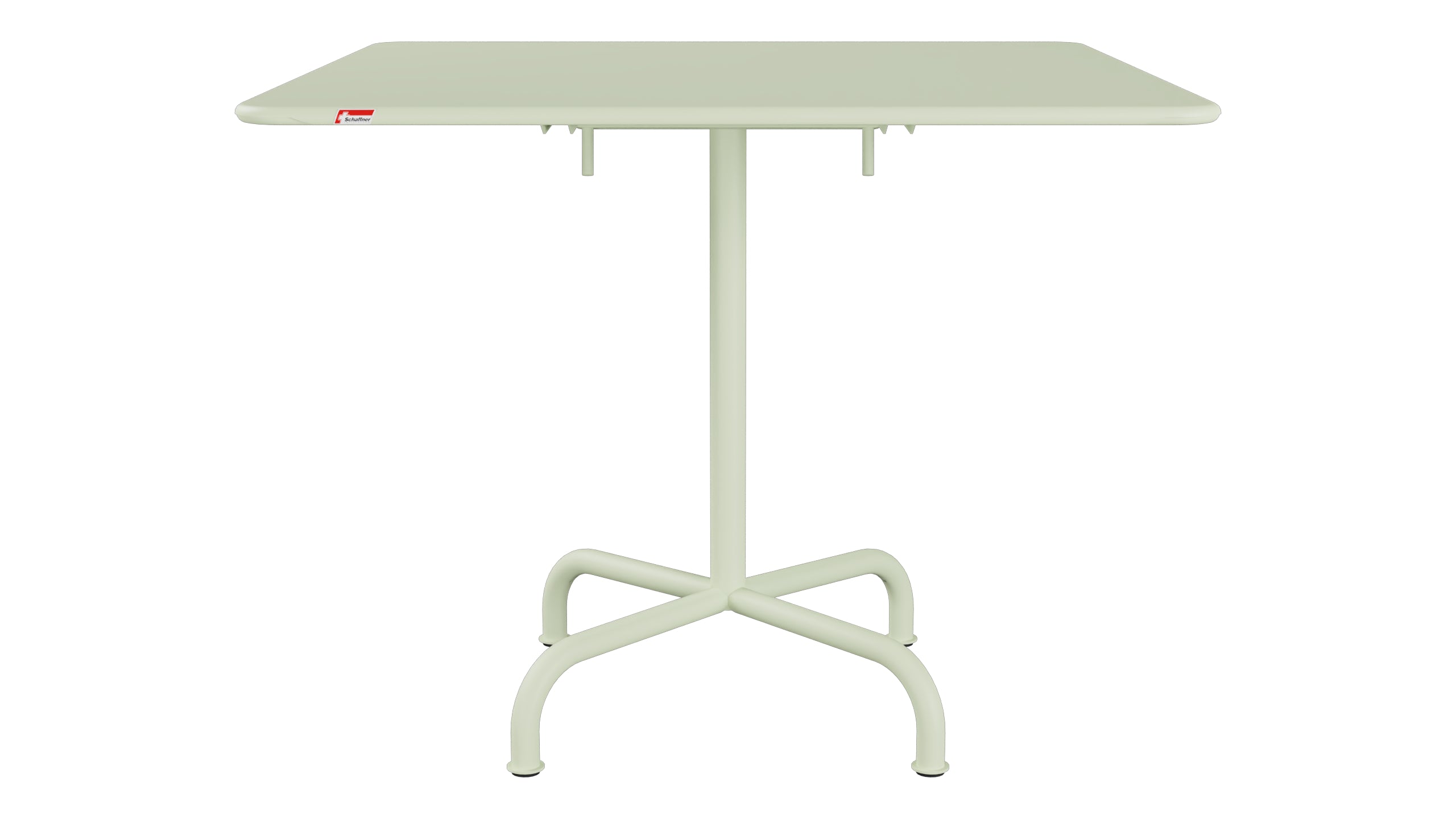 Rigi Metall-Gartentisch 90x90 klappbar in Pastellgrün präsentiert im Onlineshop von KAQTU Design AG. Gartentisch ist von Schaffner