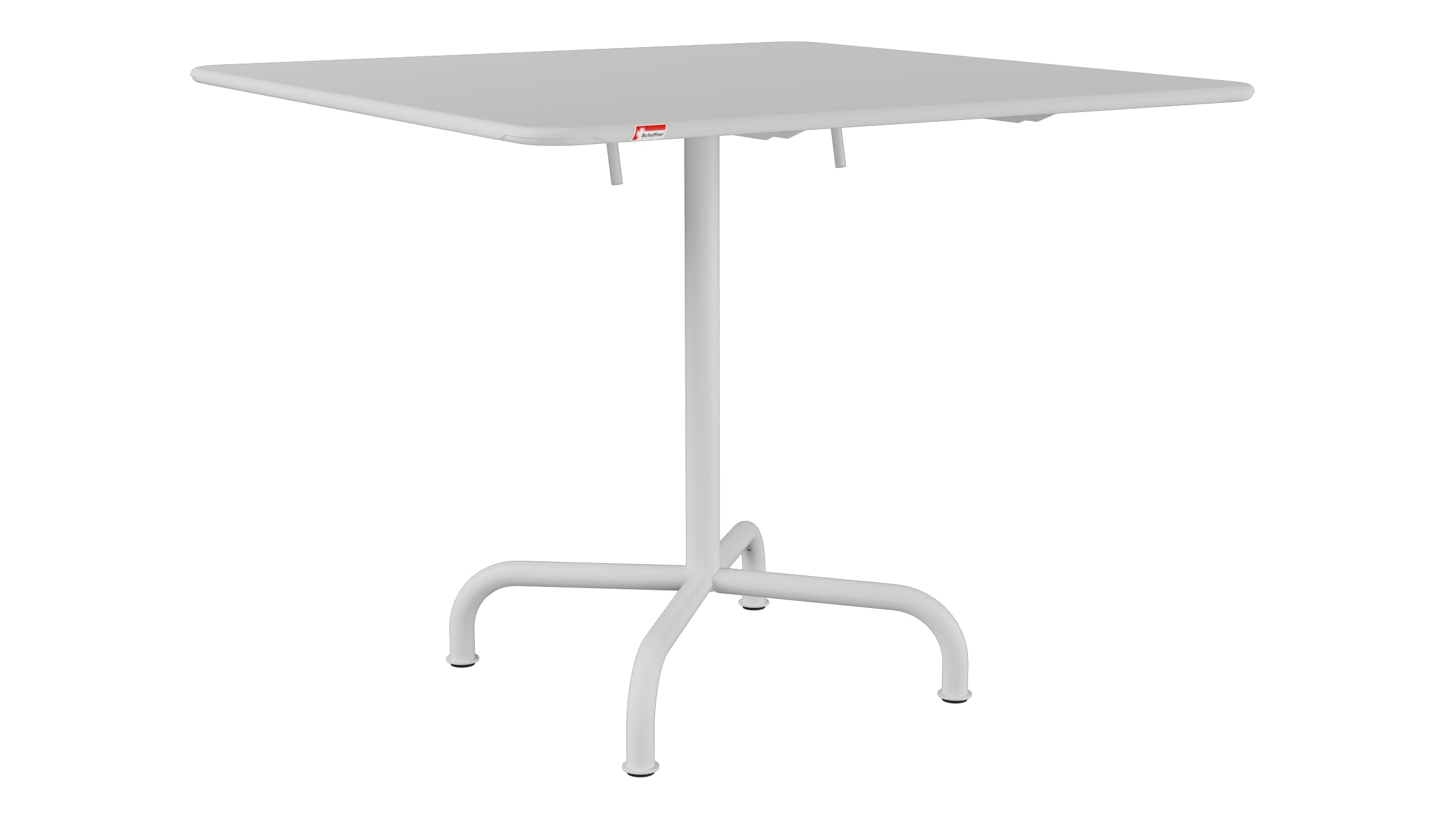 Rigi Metall-Gartentisch 90x90 klappbar in Alusilber präsentiert im Onlineshop von KAQTU Design AG. Gartentisch ist von Schaffner