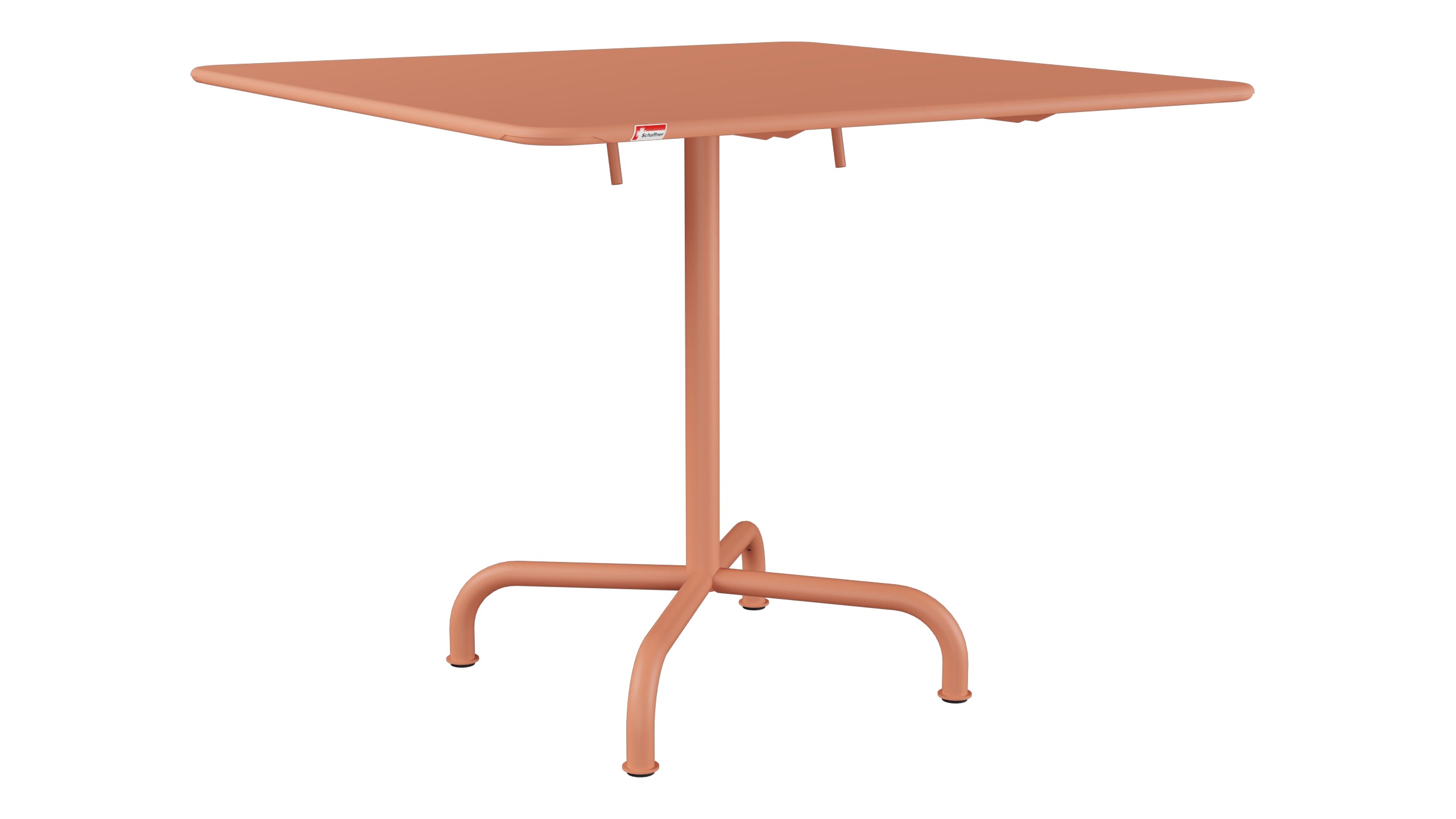 Rigi Metall-Gartentisch 90x90 klappbar in Pastellterracotta präsentiert im Onlineshop von KAQTU Design AG. Gartentisch ist von Schaffner