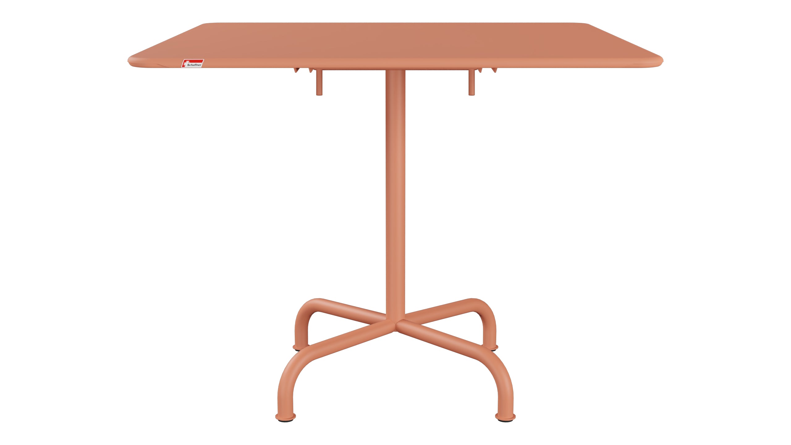 Rigi Metall-Gartentisch 90x90 klappbar in Pastellterracotta präsentiert im Onlineshop von KAQTU Design AG. Gartentisch ist von Schaffner