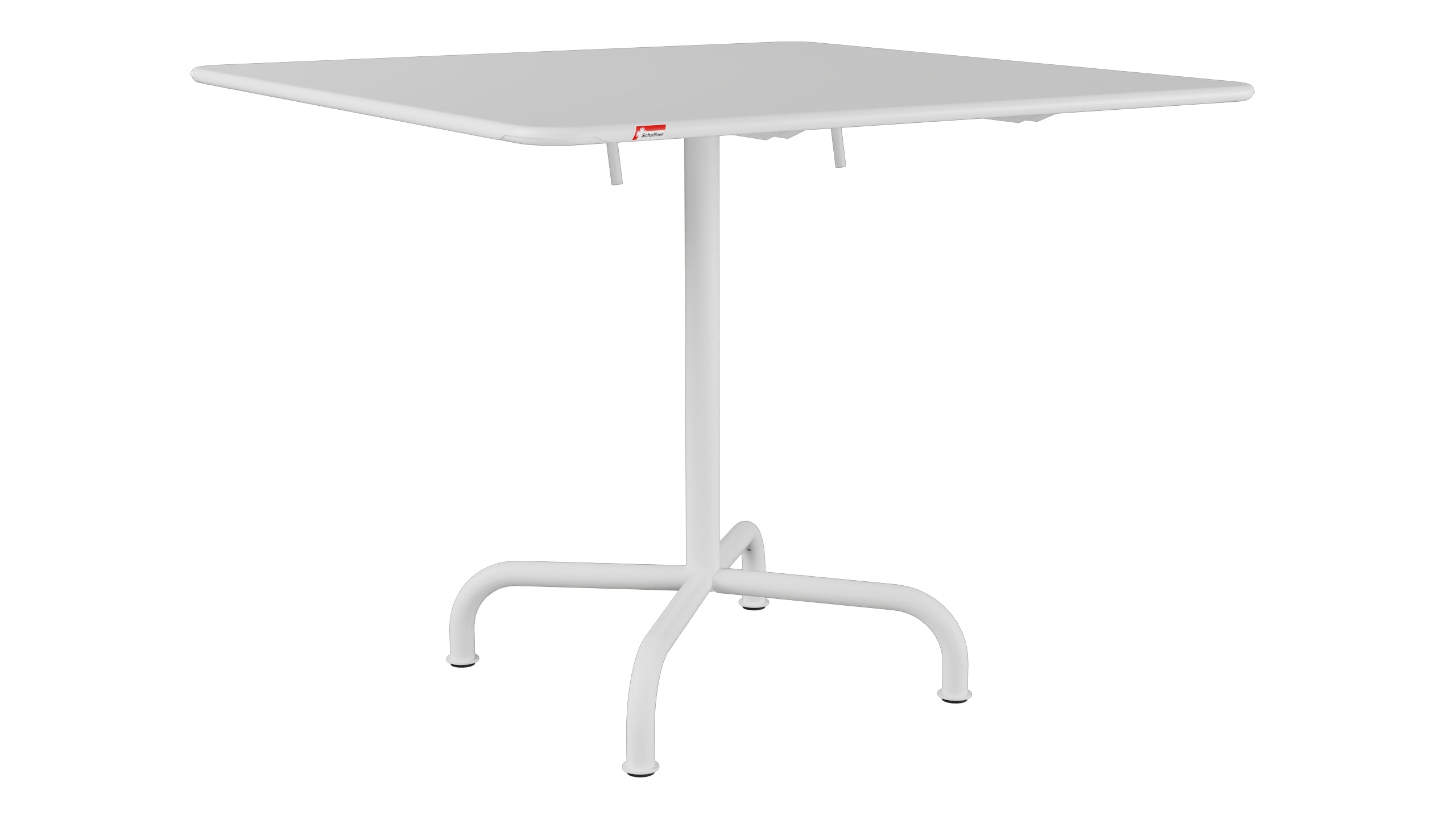Rigi Metall-Gartentisch 90x90 klappbar in Weiss präsentiert im Onlineshop von KAQTU Design AG. Gartentisch ist von Schaffner