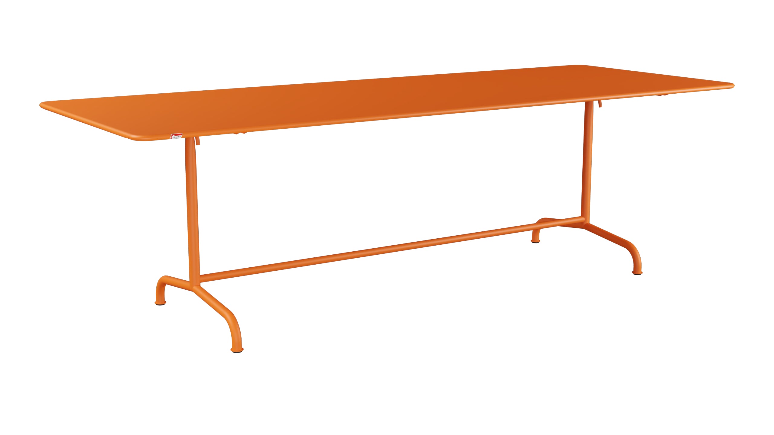 Rigi Metall-Gartentisch 240x90 klappbar in Orange präsentiert im Onlineshop von KAQTU Design AG. Gartentisch ist von Schaffner