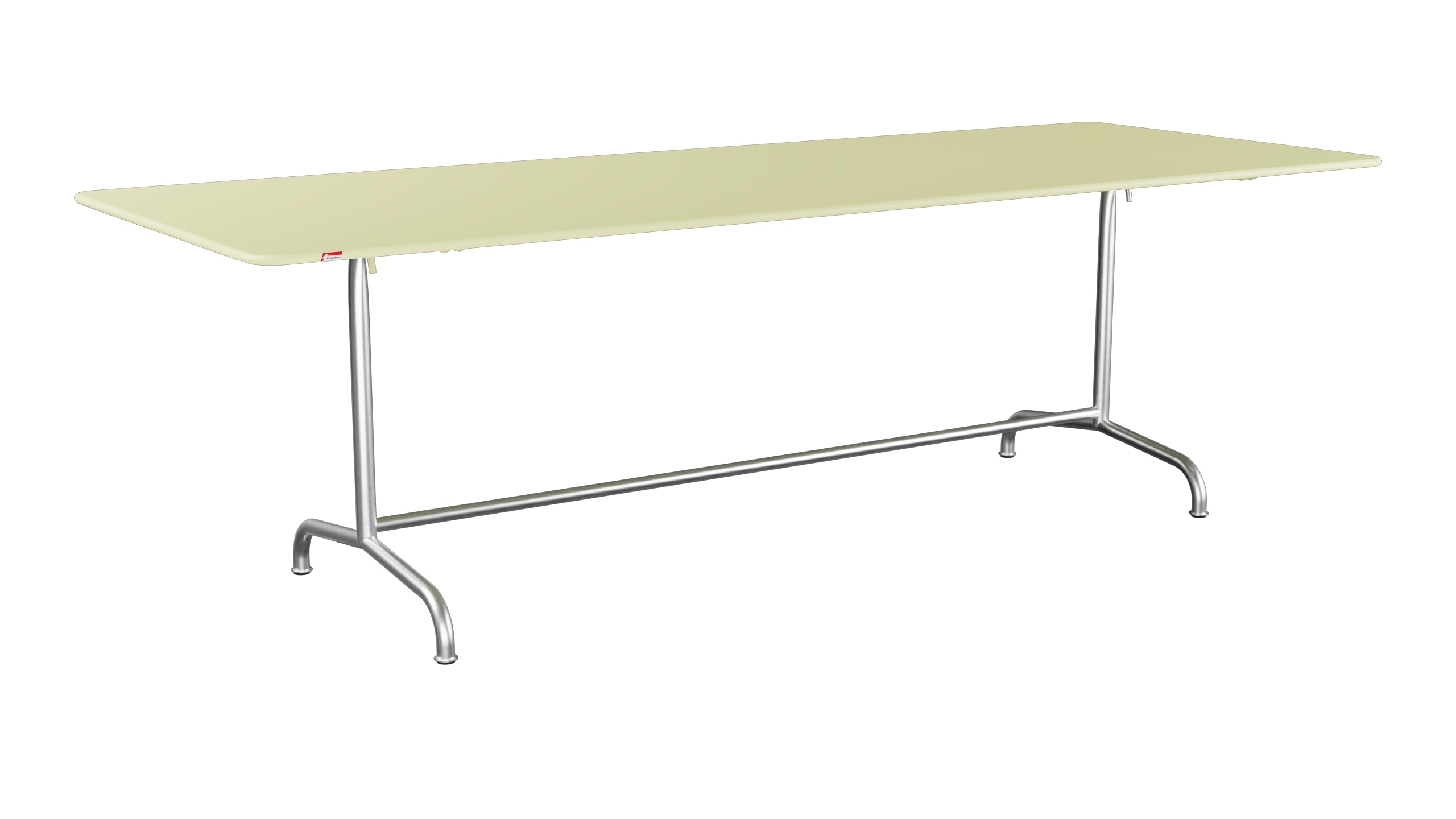 Rigi Metall-Gartentisch 240x90 klappbar in Buchsbaumgelb präsentiert im Onlineshop von KAQTU Design AG. Gartentisch ist von Schaffner