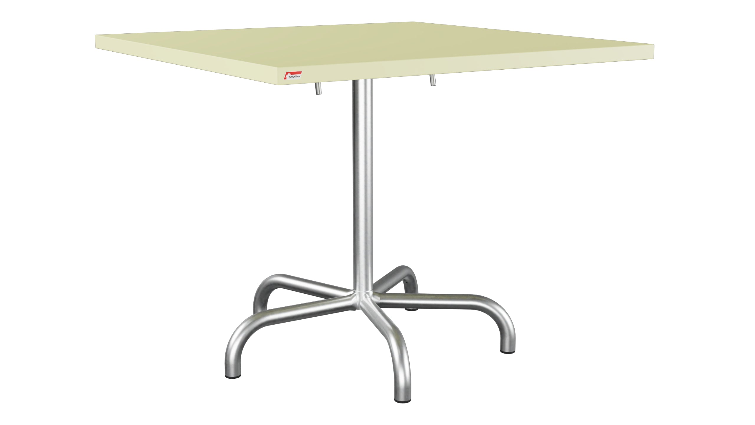 Säntis Metall-Gartentisch 90x90 klappbar in Buchsbaumgelb präsentiert im Onlineshop von KAQTU Design AG. Gartentisch ist von Schaffner