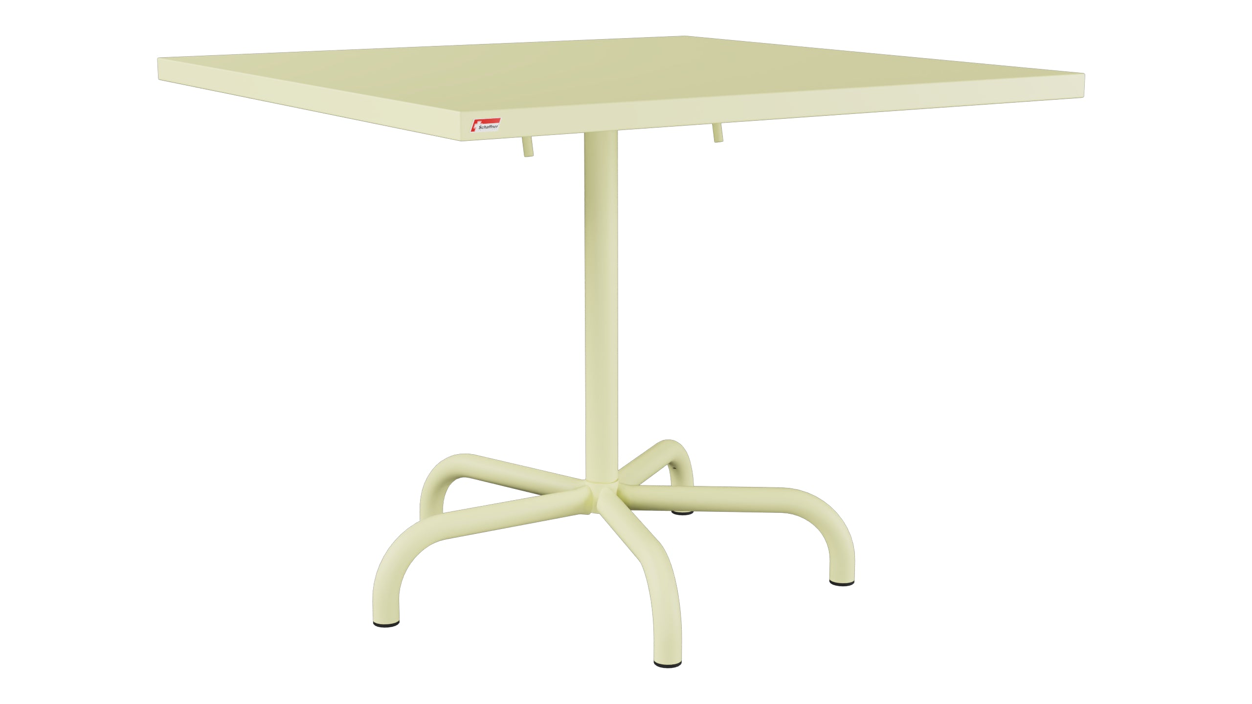 Säntis Metall-Gartentisch 90x90 klappbar in Buchsbaumgelb präsentiert im Onlineshop von KAQTU Design AG. Gartentisch ist von Schaffner