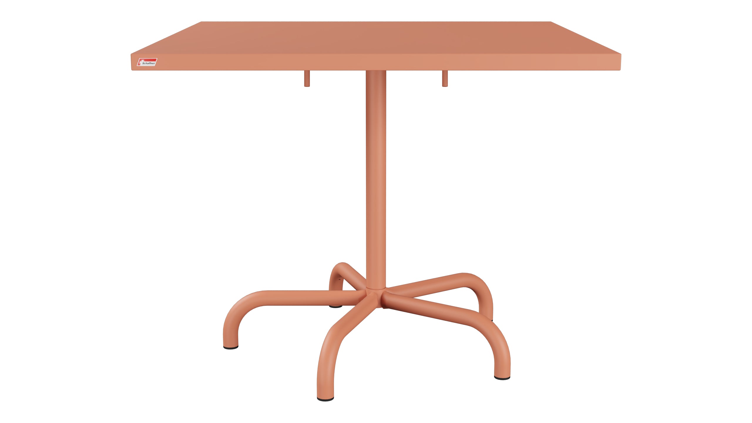 Säntis Metall-Gartentisch 90x90 klappbar in Pastellterracotta präsentiert im Onlineshop von KAQTU Design AG. Gartentisch ist von Schaffner