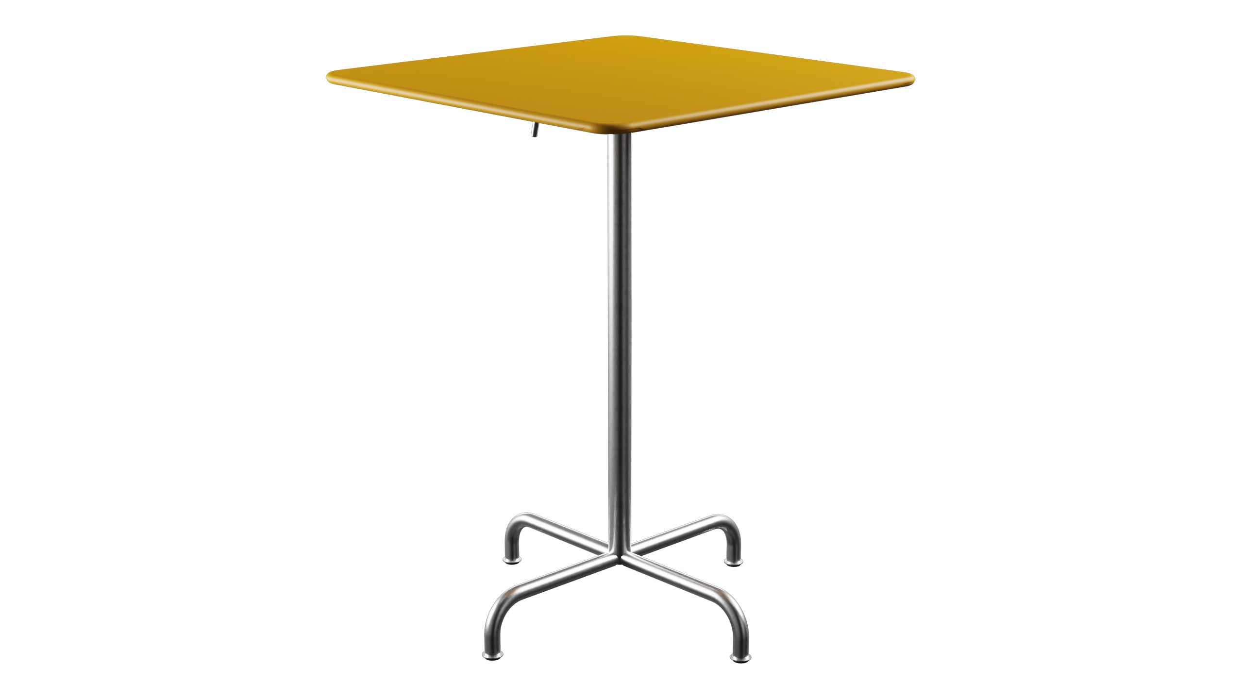Rigi Metall-Stehtisch Outdoor 80x80 / 110 klappbar  in Gelb präsentiert im Onlineshop von KAQTU Design AG. Hochtisch Outdoor ist von Schaffner