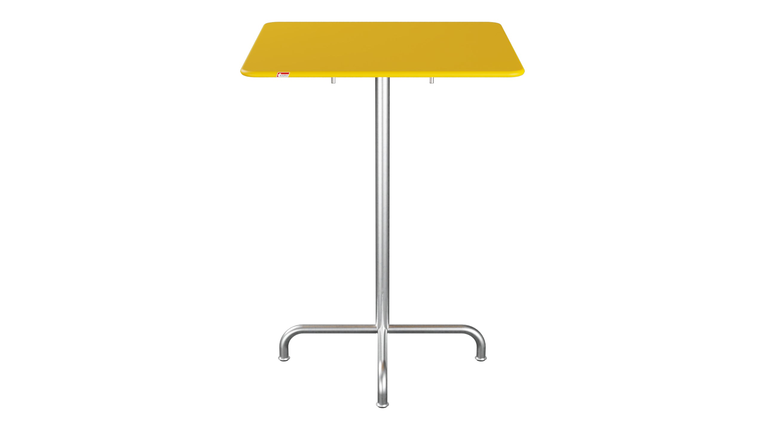 Rigi Metall-Stehtisch Outdoor 80x80 / 110 klappbar  in Gelb präsentiert im Onlineshop von KAQTU Design AG. Hochtisch Outdoor ist von Schaffner
