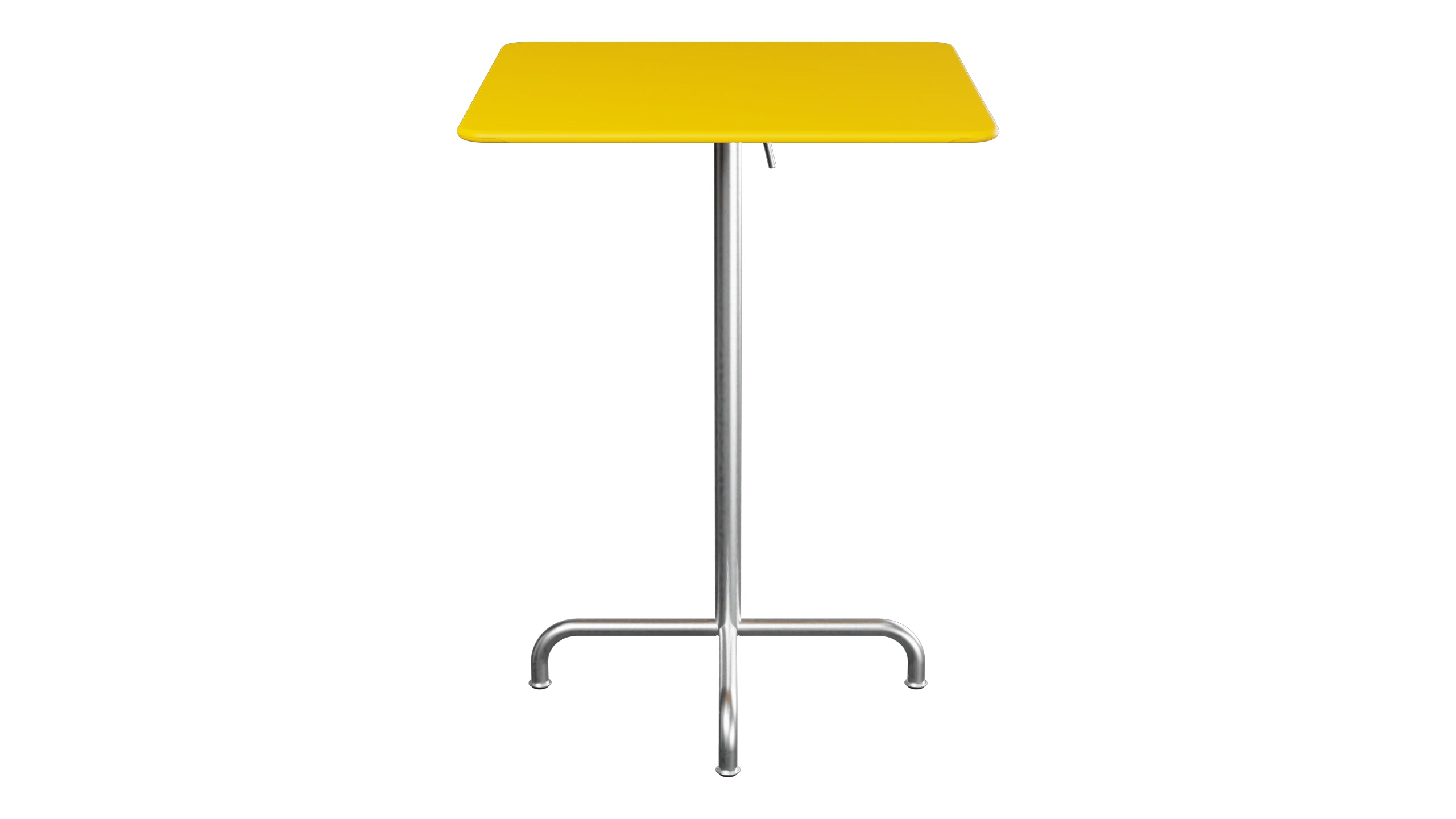 Rigi Metall-Stehtisch Outdoor 80x80 / 110 klappbar  in Gelb präsentiert im Onlineshop von KAQTU Design AG. Hochtisch Outdoor ist von Schaffner