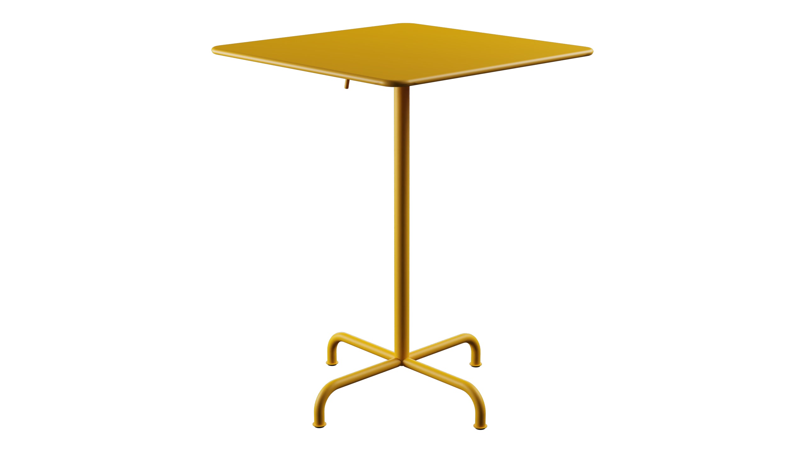 Rigi Metall-Stehtisch Outdoor 80x80 / 110 klappbar  in Gelb präsentiert im Onlineshop von KAQTU Design AG. Hochtisch Outdoor ist von Schaffner