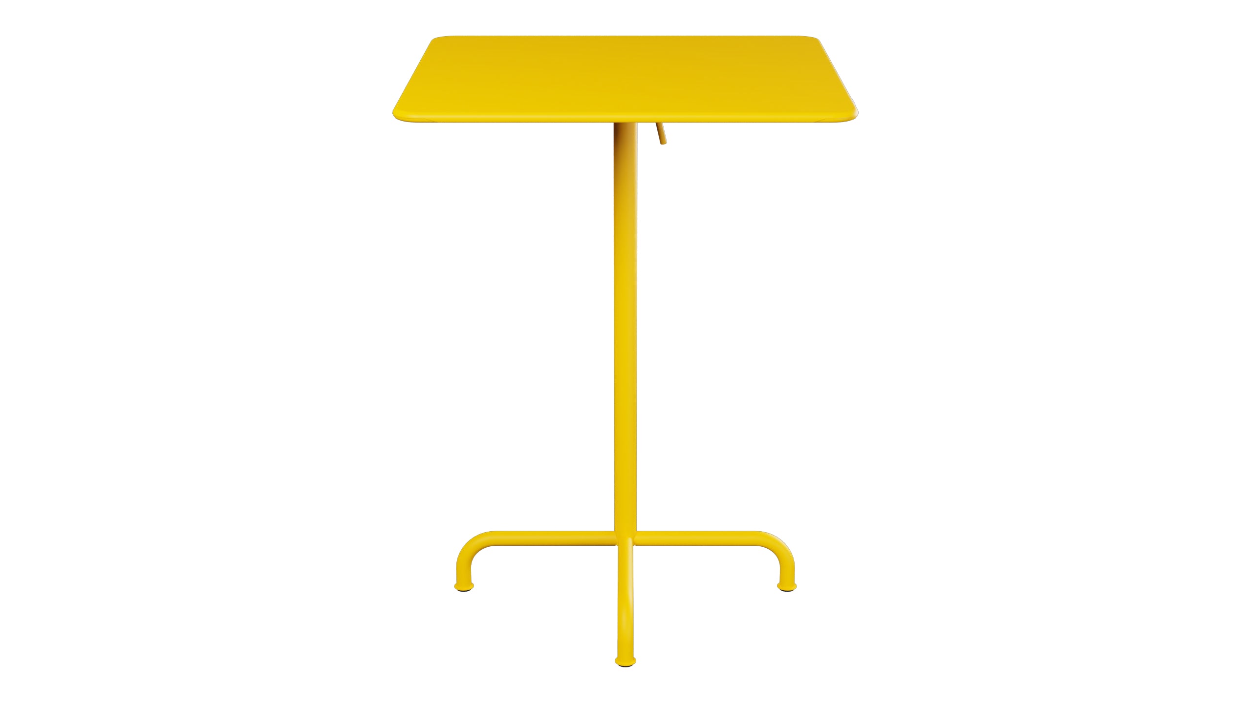 Rigi Metall-Stehtisch Outdoor 80x80 / 110 klappbar  in Gelb präsentiert im Onlineshop von KAQTU Design AG. Hochtisch Outdoor ist von Schaffner