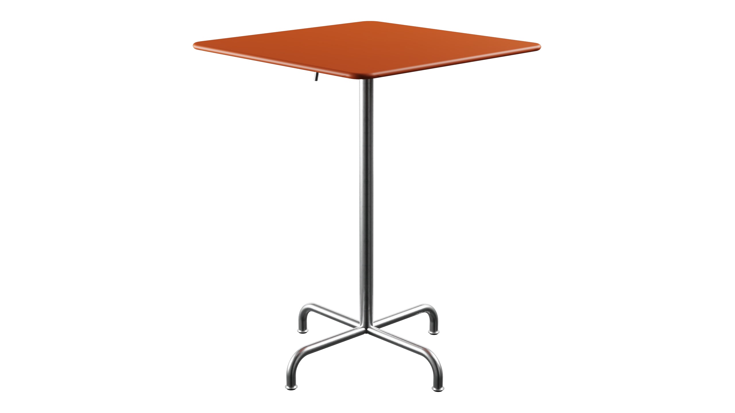 Rigi Metall-Stehtisch Outdoor 80x80 / 110 klappbar  in Orange präsentiert im Onlineshop von KAQTU Design AG. Hochtisch Outdoor ist von Schaffner