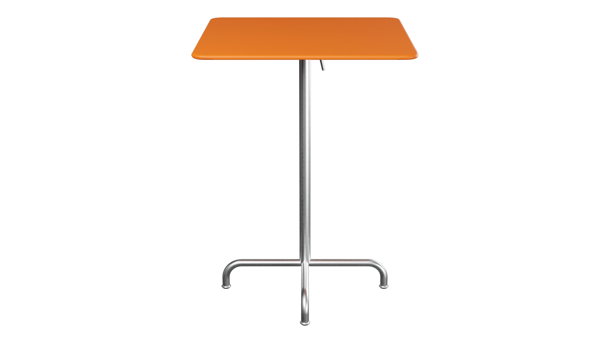 Rigi Metall-Stehtisch Outdoor 80x80 / 110 klappbar  in Orange präsentiert im Onlineshop von KAQTU Design AG. Hochtisch Outdoor ist von Schaffner