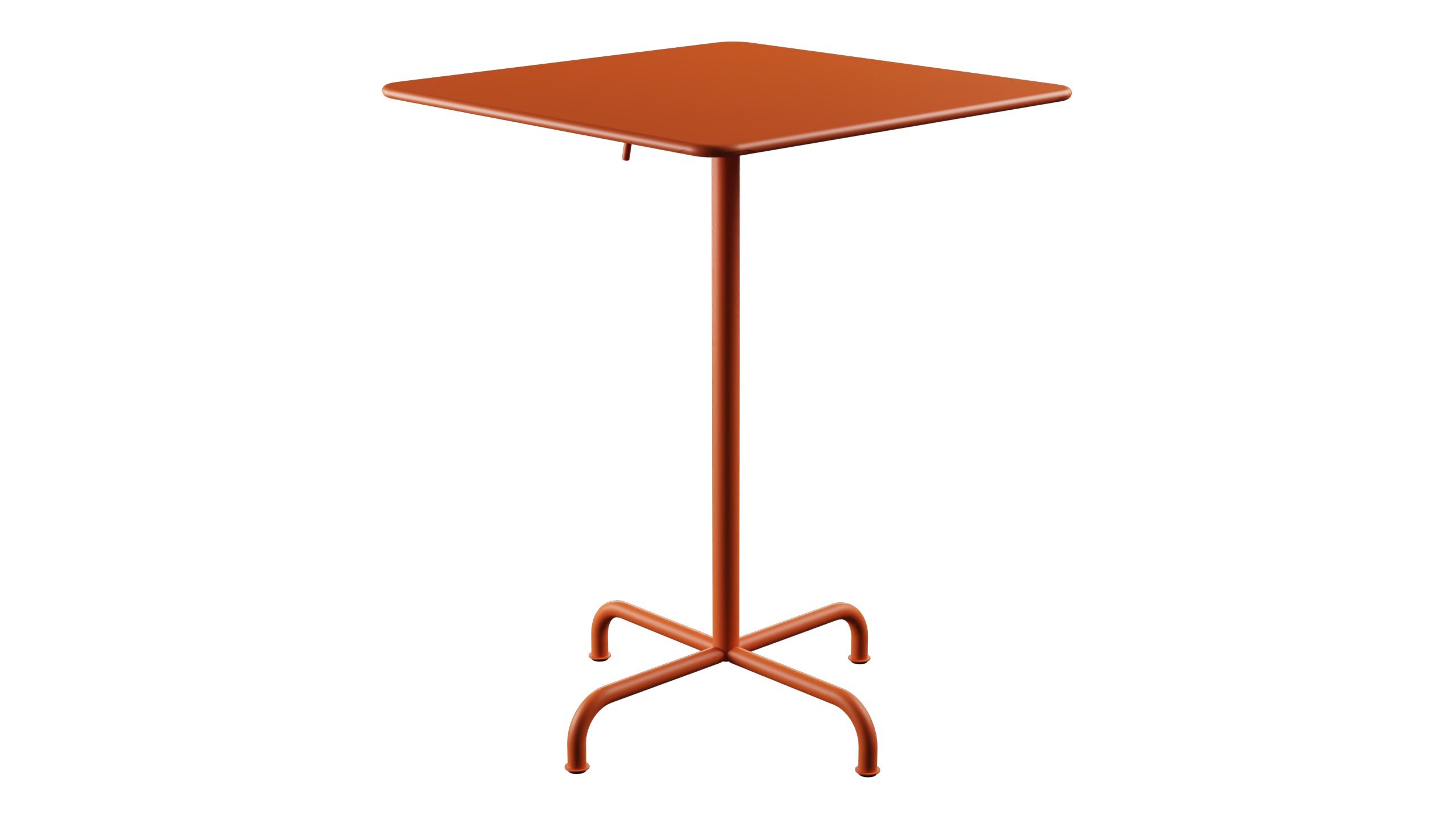 Rigi Metall-Stehtisch Outdoor 80x80 / 110 klappbar  in Orange präsentiert im Onlineshop von KAQTU Design AG. Hochtisch Outdoor ist von Schaffner