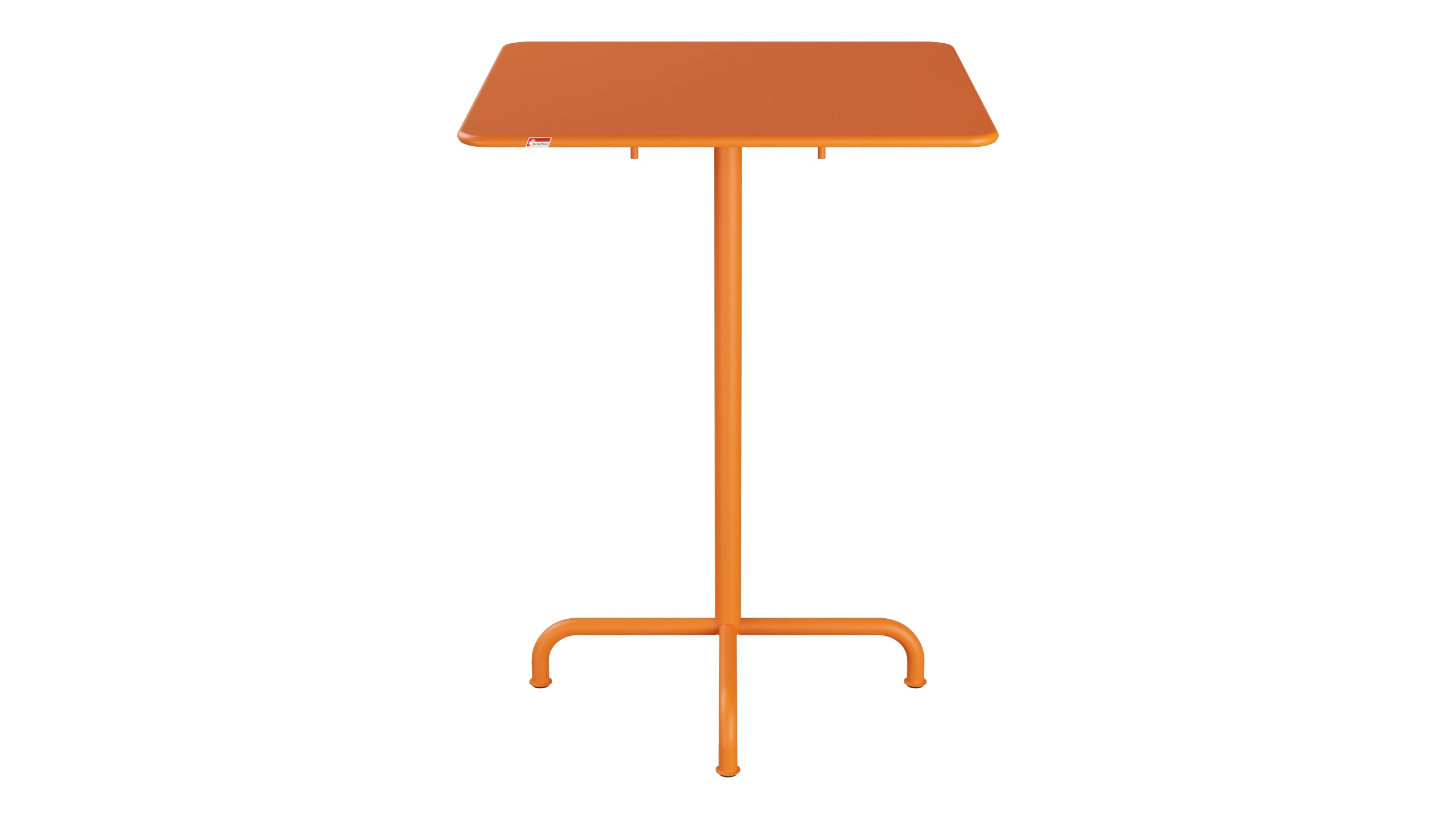 Rigi Metall-Stehtisch Outdoor 80x80 / 110 klappbar  in Orange präsentiert im Onlineshop von KAQTU Design AG. Hochtisch Outdoor ist von Schaffner