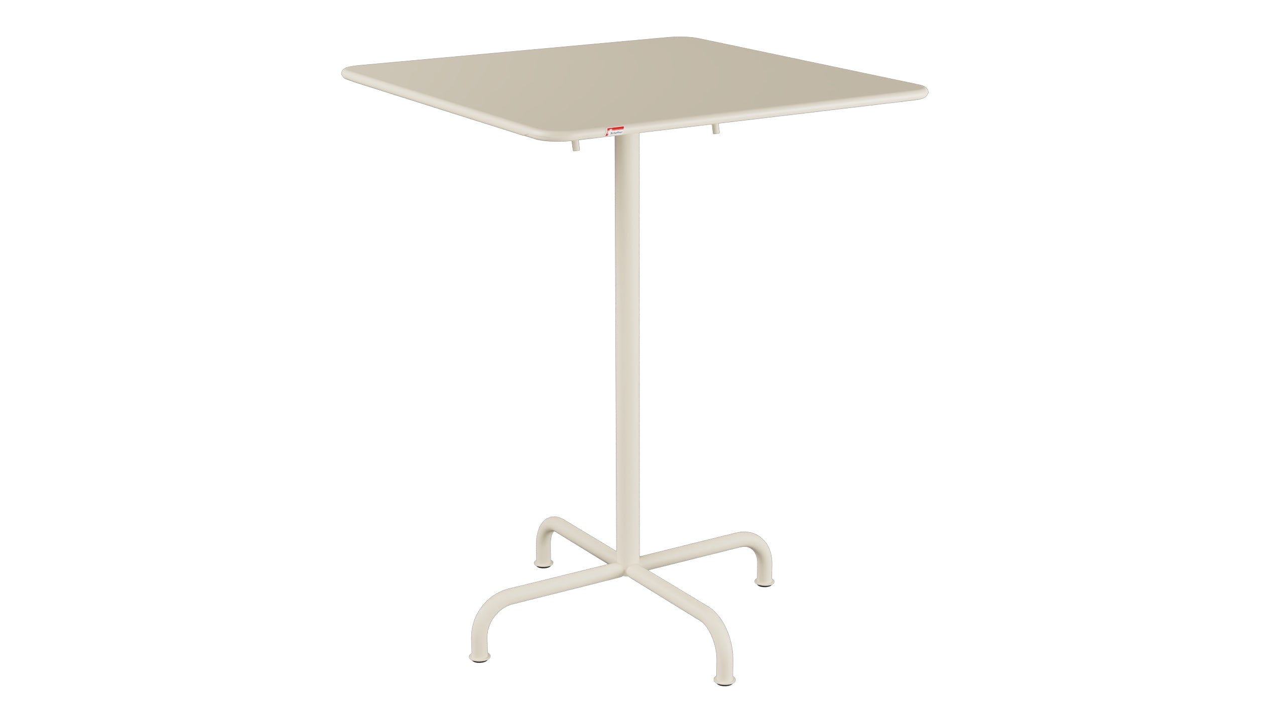 Rigi Metall-Stehtisch Outdoor 80x80 / 110 klappbar  in Pastellsand präsentiert im Onlineshop von KAQTU Design AG. Hochtisch Outdoor ist von Schaffner