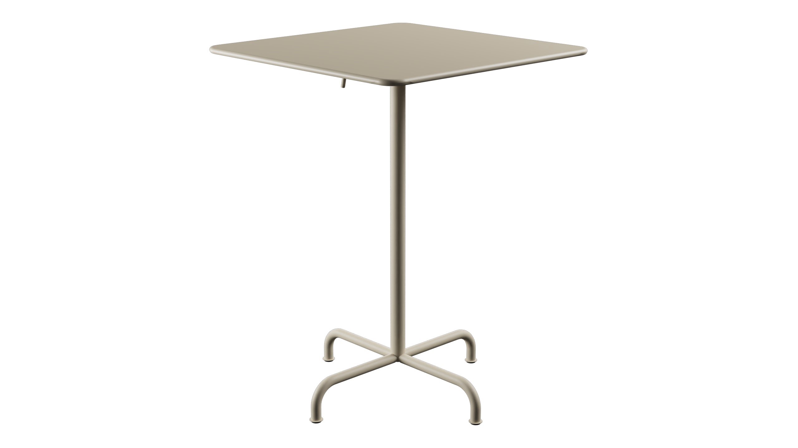 Rigi Metall-Stehtisch Outdoor 80x80 / 110 klappbar  in Pastellsand präsentiert im Onlineshop von KAQTU Design AG. Hochtisch Outdoor ist von Schaffner