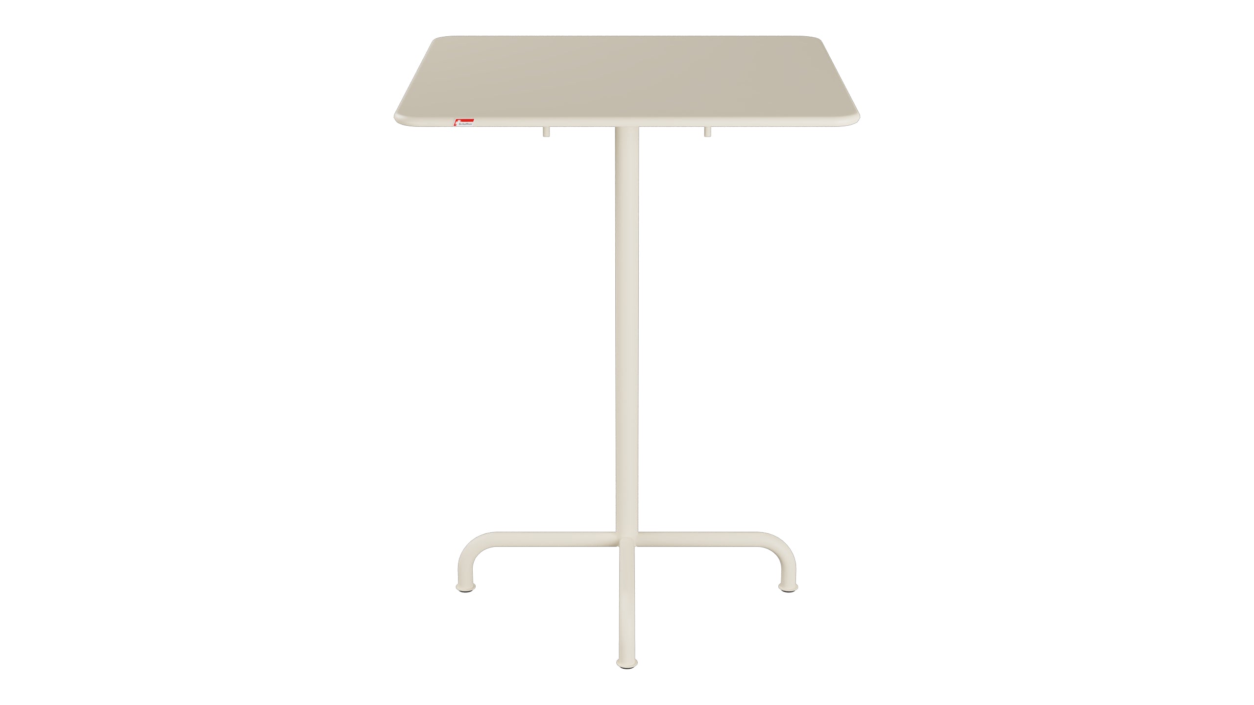 Rigi Metall-Stehtisch Outdoor 80x80 / 110 klappbar  in Pastellsand präsentiert im Onlineshop von KAQTU Design AG. Hochtisch Outdoor ist von Schaffner