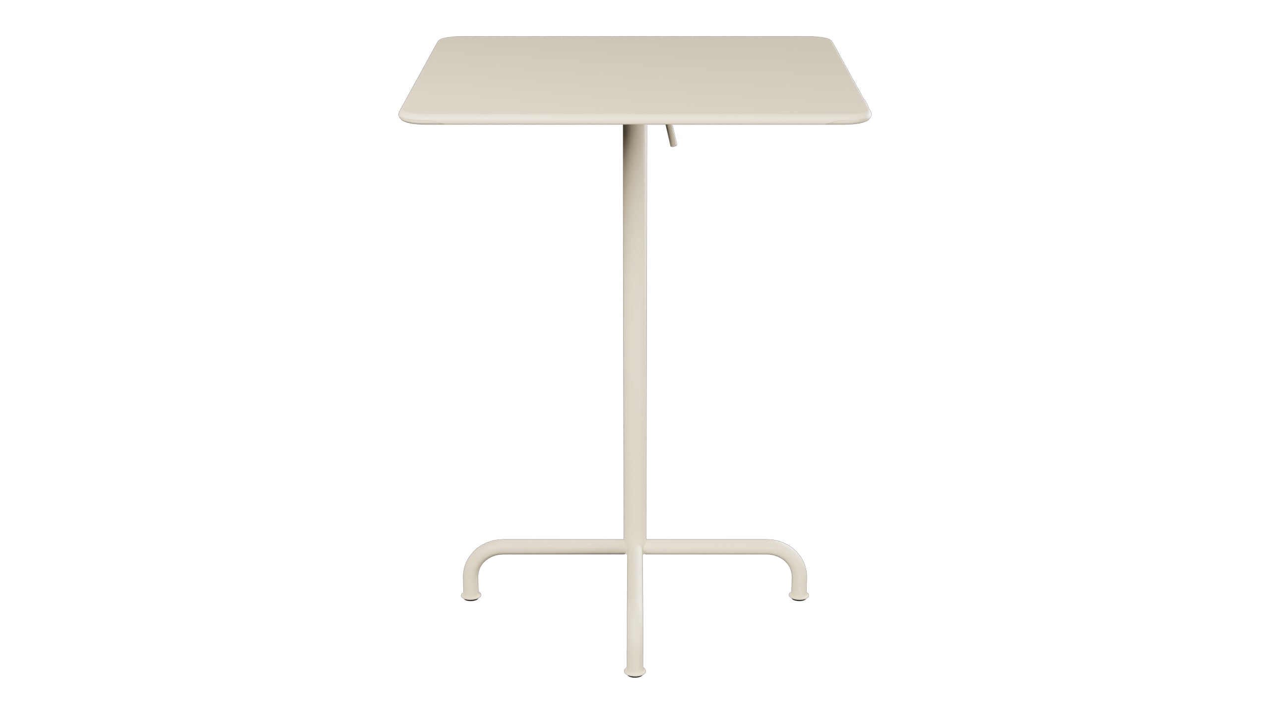 Rigi Metall-Stehtisch Outdoor 80x80 / 110 klappbar  in Pastellsand präsentiert im Onlineshop von KAQTU Design AG. Hochtisch Outdoor ist von Schaffner