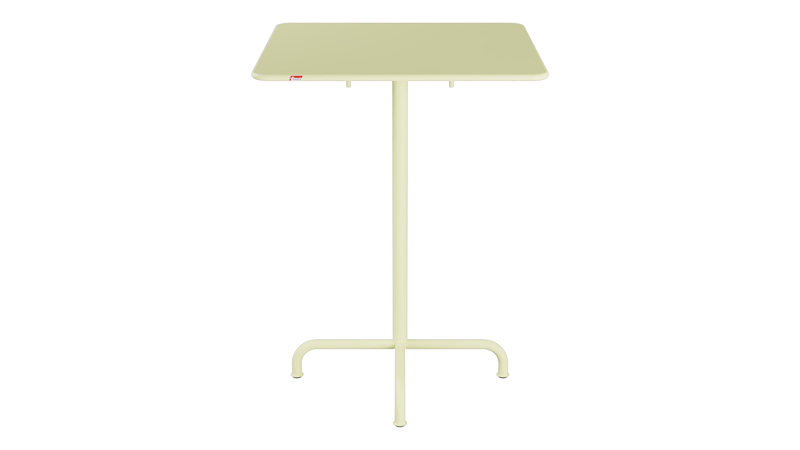 Rigi Metall-Stehtisch Outdoor 80x80 / 110 klappbar  in Buchsbaumgelb präsentiert im Onlineshop von KAQTU Design AG. Hochtisch Outdoor ist von Schaffner