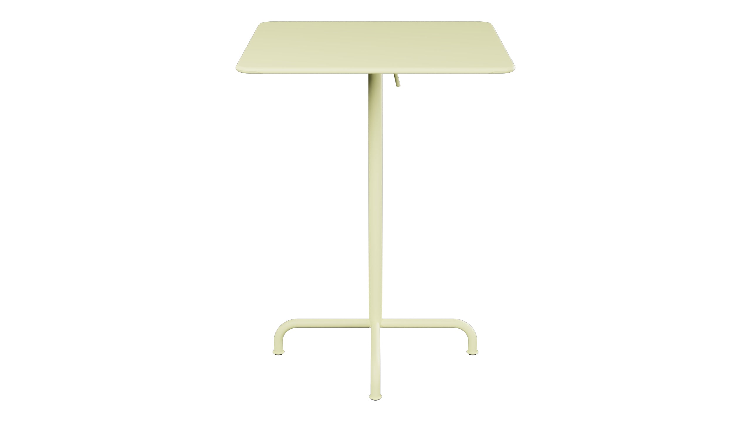 Rigi Metall-Stehtisch Outdoor 80x80 / 110 klappbar  in Buchsbaumgelb präsentiert im Onlineshop von KAQTU Design AG. Hochtisch Outdoor ist von Schaffner