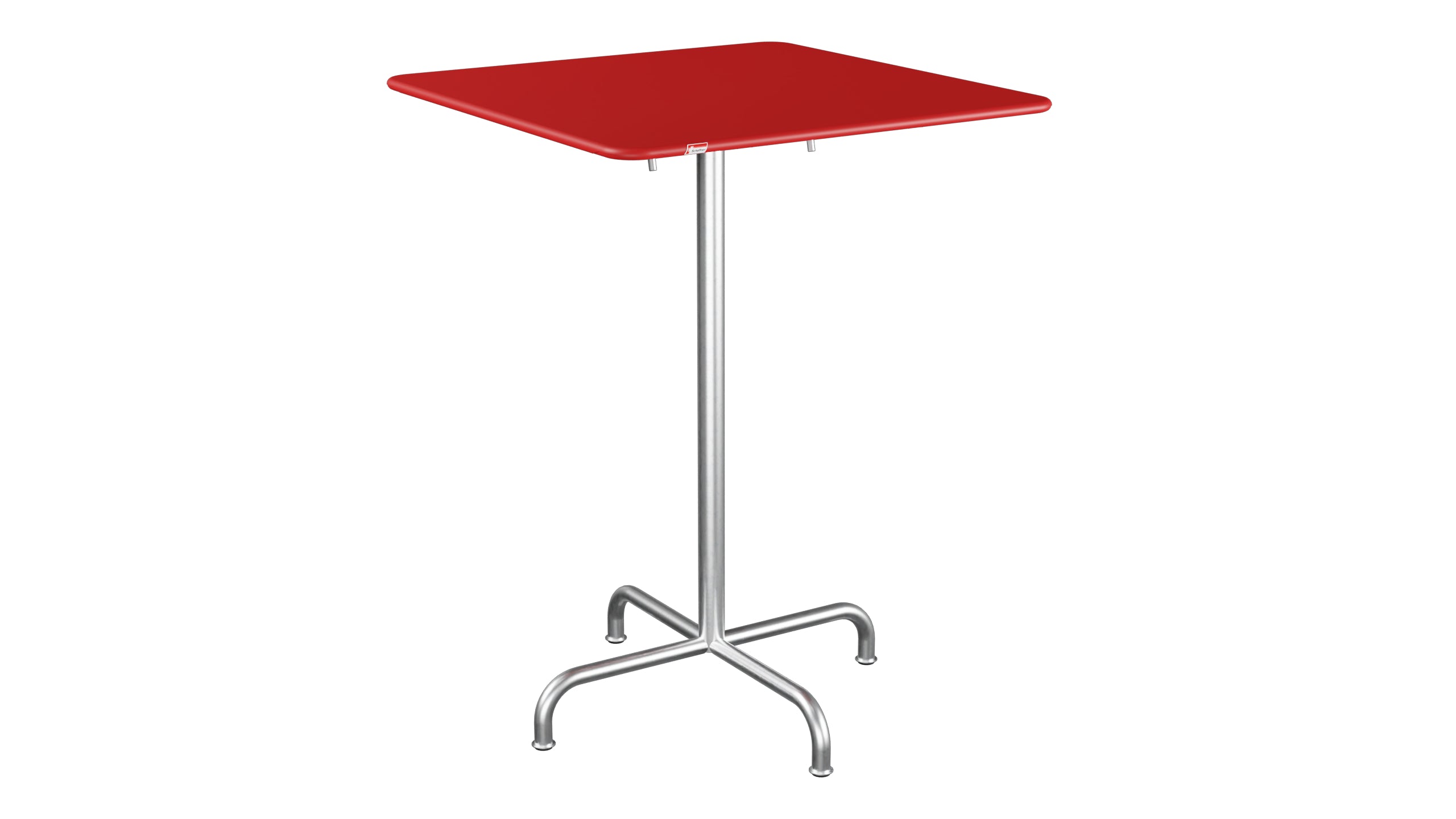 Rigi Metall-Stehtisch Outdoor 80x80 / 110 klappbar  in Rot präsentiert im Onlineshop von KAQTU Design AG. Hochtisch Outdoor ist von Schaffner