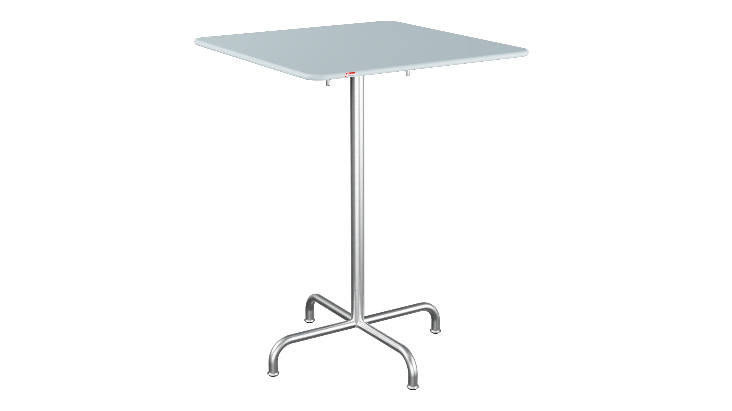 Rigi Metall-Stehtisch Outdoor 80x80 / 110 klappbar  in Pastellblau präsentiert im Onlineshop von KAQTU Design AG. Hochtisch Outdoor ist von Schaffner