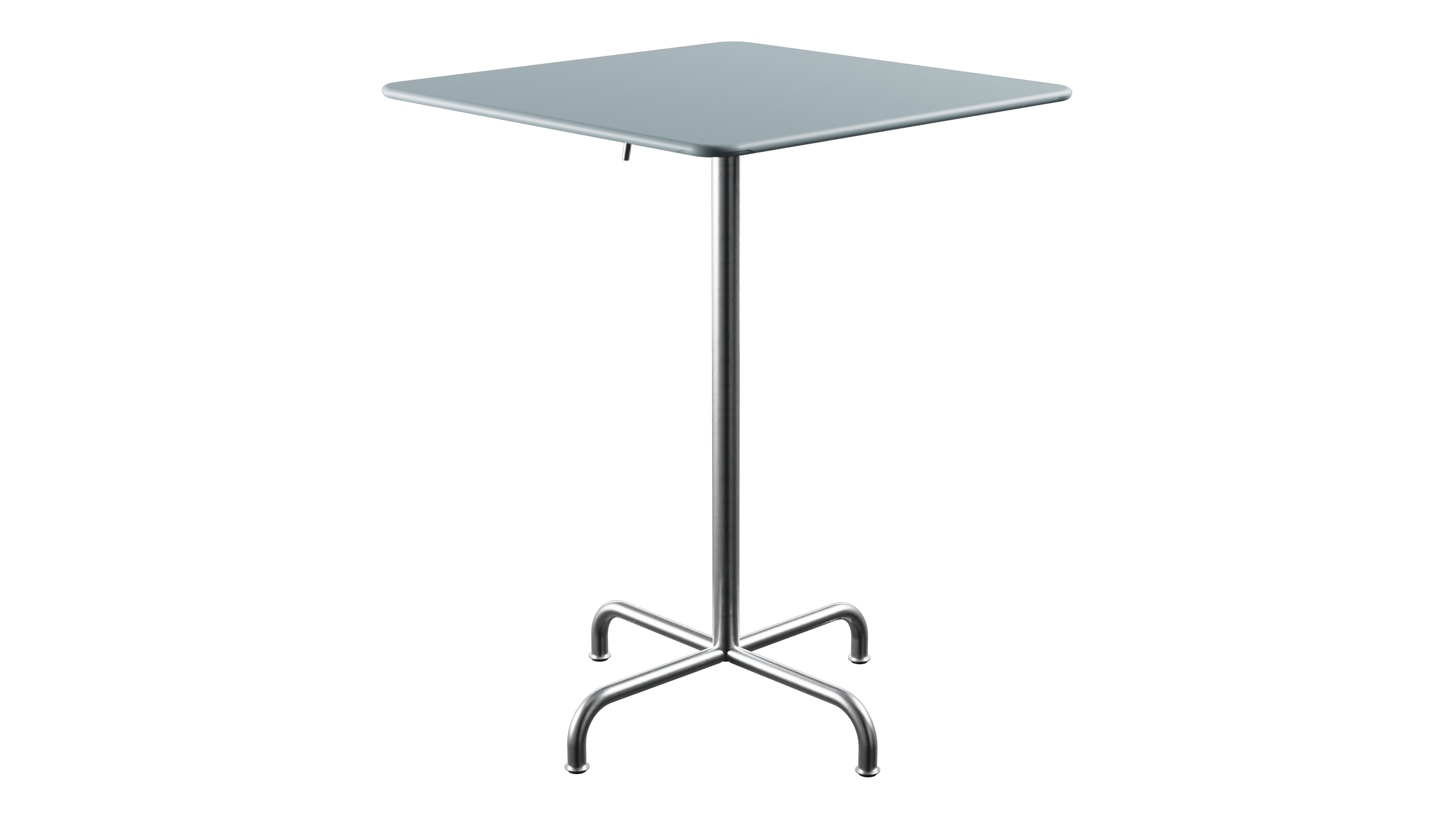 Rigi Metall-Stehtisch Outdoor 80x80 / 110 klappbar  in Pastellblau präsentiert im Onlineshop von KAQTU Design AG. Hochtisch Outdoor ist von Schaffner