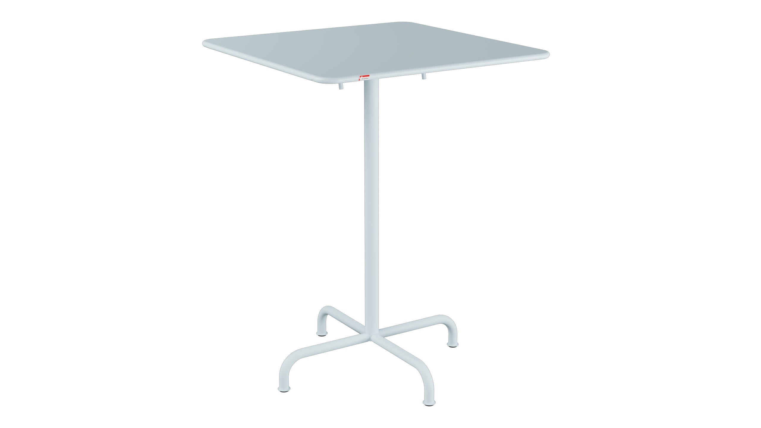 Rigi Metall-Stehtisch Outdoor 80x80 / 110 klappbar  in Pastellblau präsentiert im Onlineshop von KAQTU Design AG. Hochtisch Outdoor ist von Schaffner
