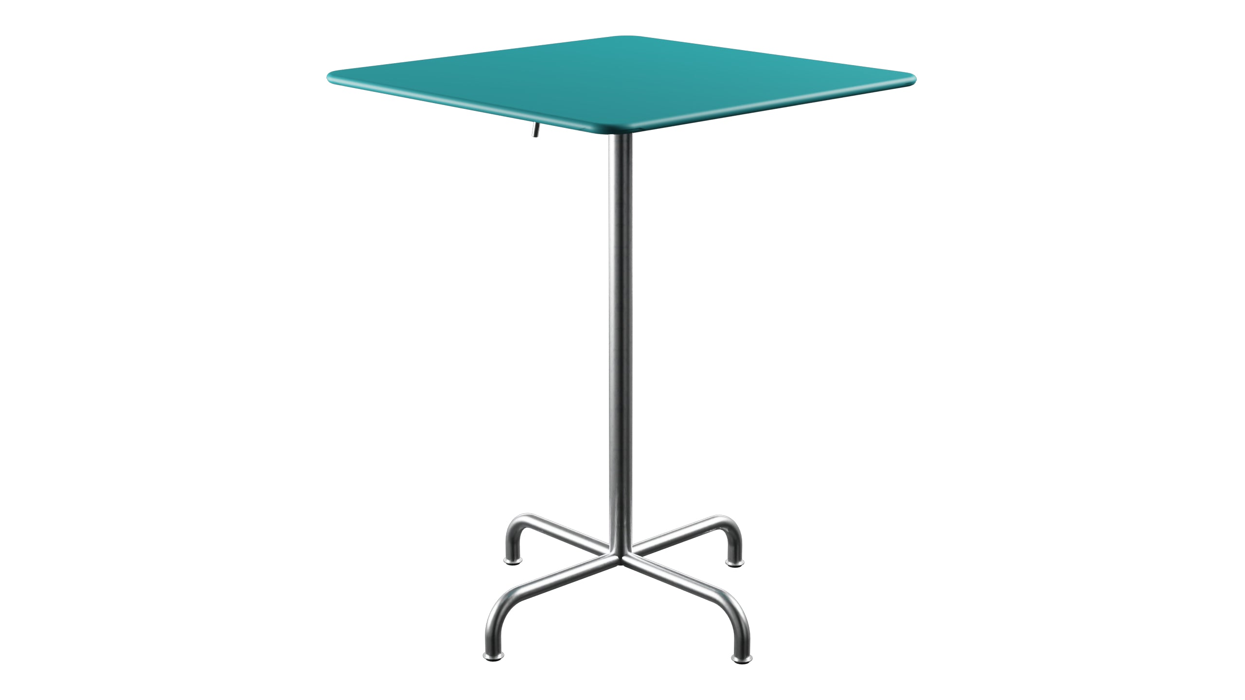Rigi Metall-Stehtisch Outdoor 80x80 / 110 klappbar  in Türkis präsentiert im Onlineshop von KAQTU Design AG. Hochtisch Outdoor ist von Schaffner