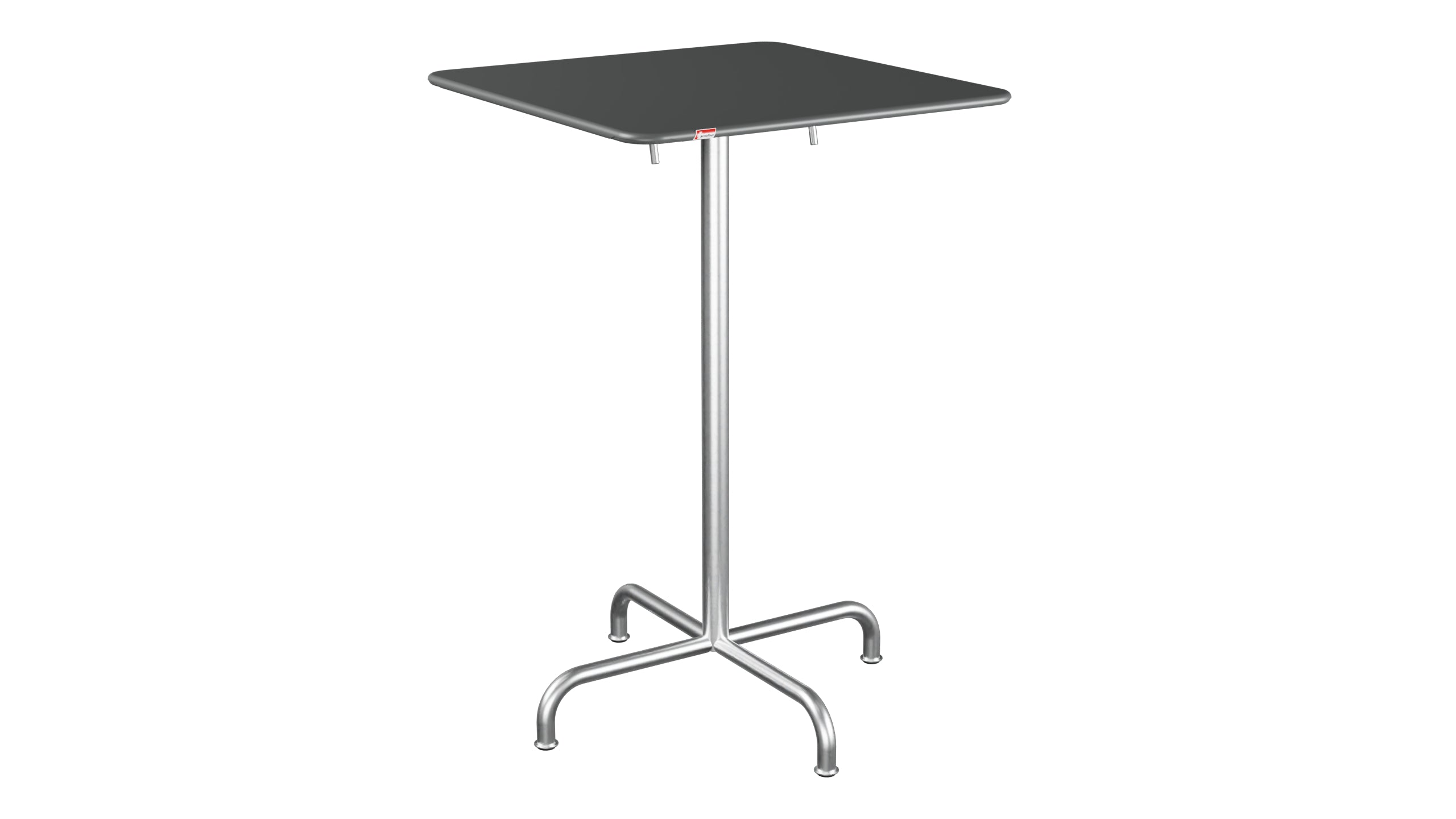 Rigi Metall-Stehtisch Outdoor 70x70 / 110 klappbar  in Graphit präsentiert im Onlineshop von KAQTU Design AG. Hochtisch Outdoor ist von Schaffner