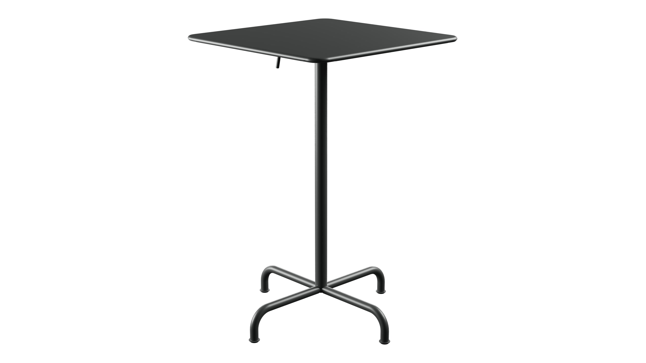 Rigi Metall-Stehtisch Outdoor 70x70 / 110 klappbar  in Graphit präsentiert im Onlineshop von KAQTU Design AG. Hochtisch Outdoor ist von Schaffner