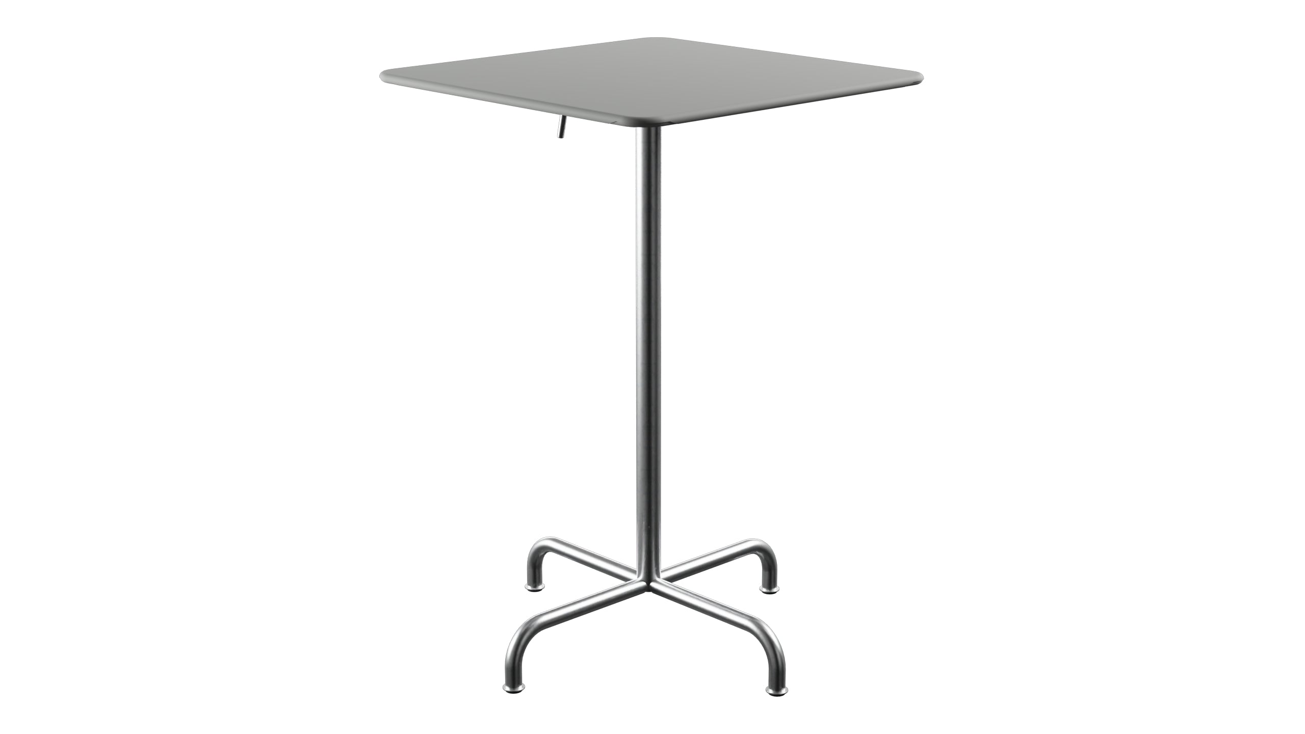 Rigi Metall-Stehtisch Outdoor 70x70 / 110 klappbar  in Alusilber präsentiert im Onlineshop von KAQTU Design AG. Hochtisch Outdoor ist von Schaffner
