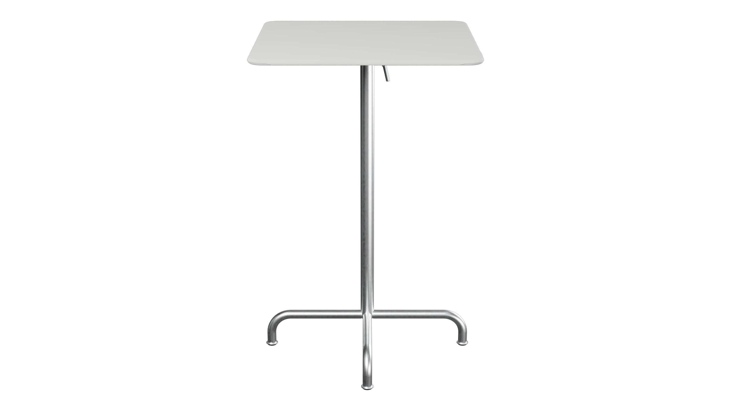 Rigi Metall-Stehtisch Outdoor 70x70 / 110 klappbar  in Alusilber präsentiert im Onlineshop von KAQTU Design AG. Hochtisch Outdoor ist von Schaffner
