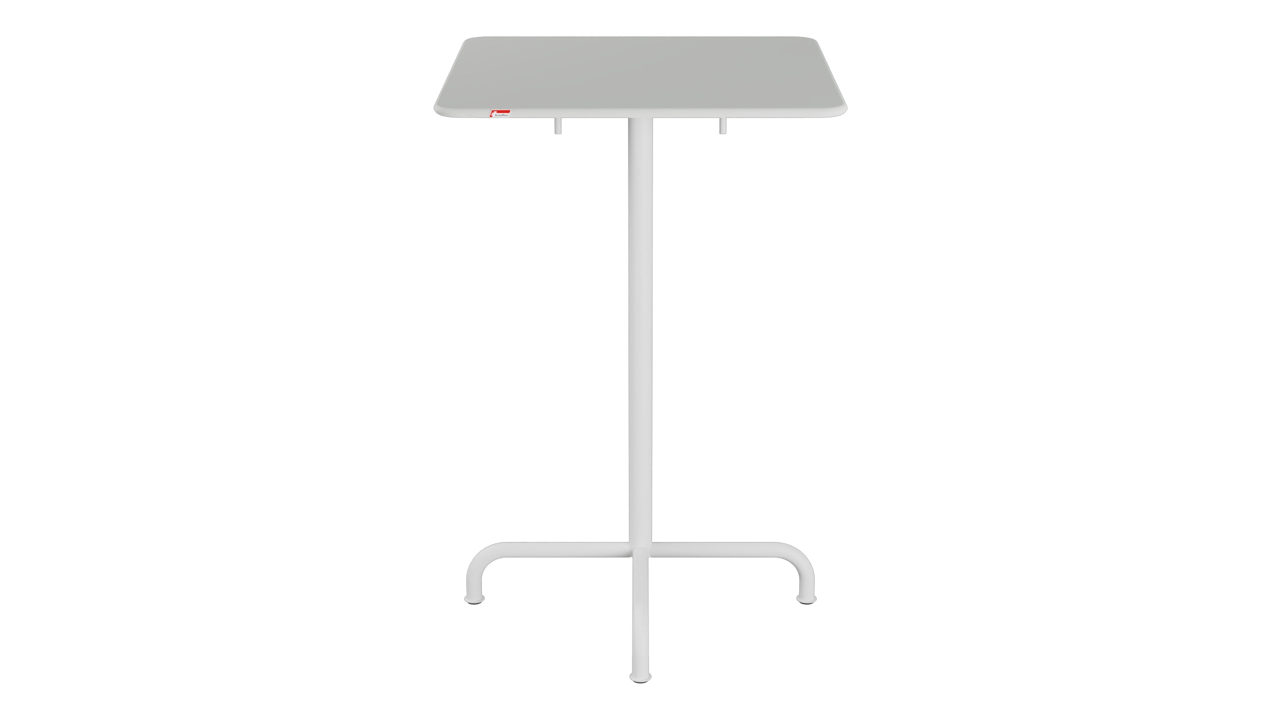 Rigi Metall-Stehtisch Outdoor 70x70 / 110 klappbar  in Alusilber präsentiert im Onlineshop von KAQTU Design AG. Hochtisch Outdoor ist von Schaffner