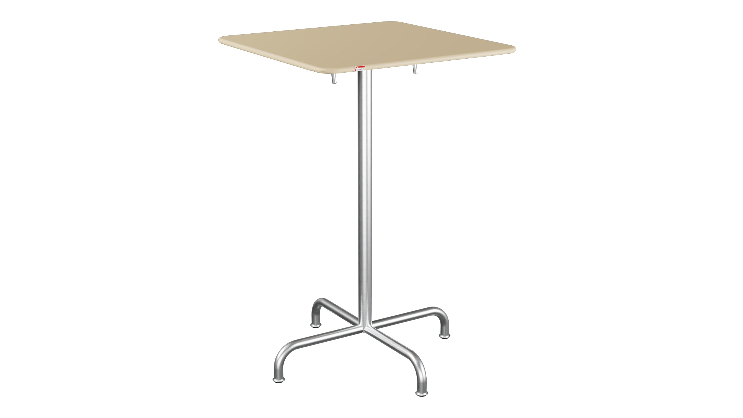 Rigi Metall-Stehtisch Outdoor 70x70 / 110 klappbar  in Pastellbraun präsentiert im Onlineshop von KAQTU Design AG. Hochtisch Outdoor ist von Schaffner