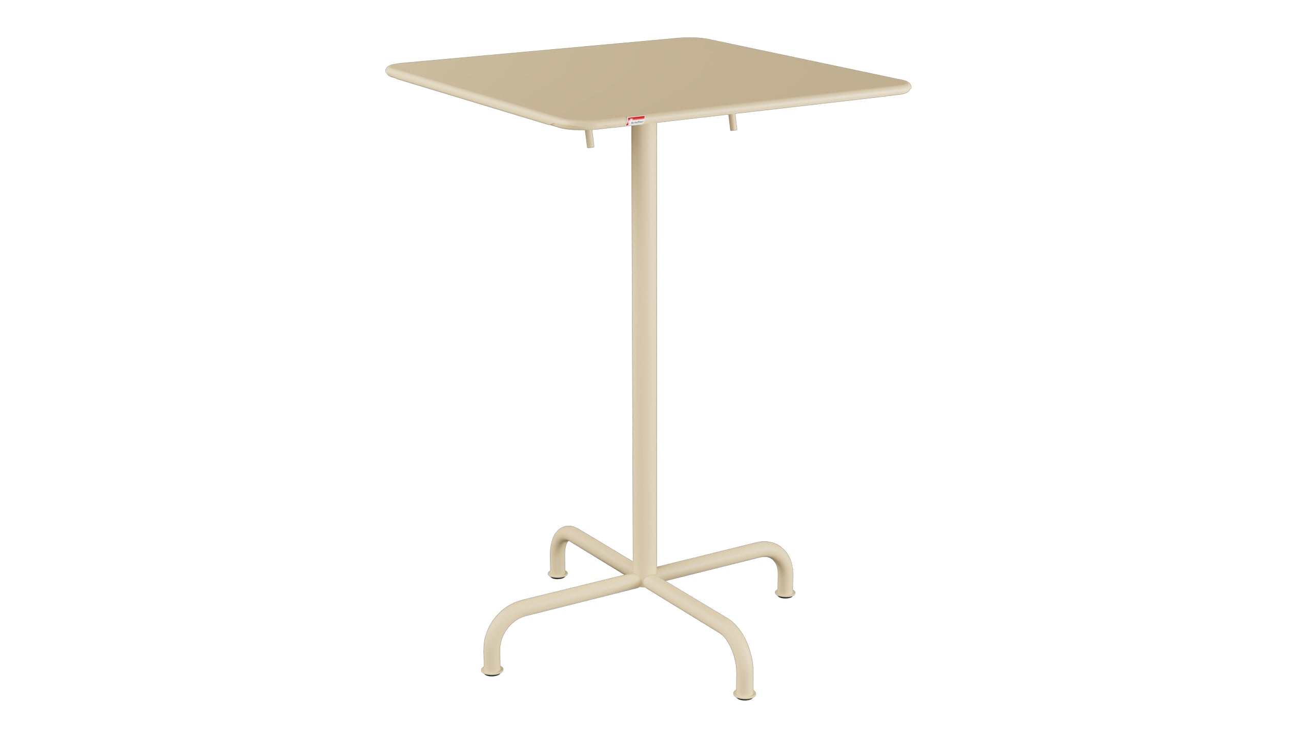 Rigi Metall-Stehtisch Outdoor 70x70 / 110 klappbar  in Pastellbraun präsentiert im Onlineshop von KAQTU Design AG. Hochtisch Outdoor ist von Schaffner