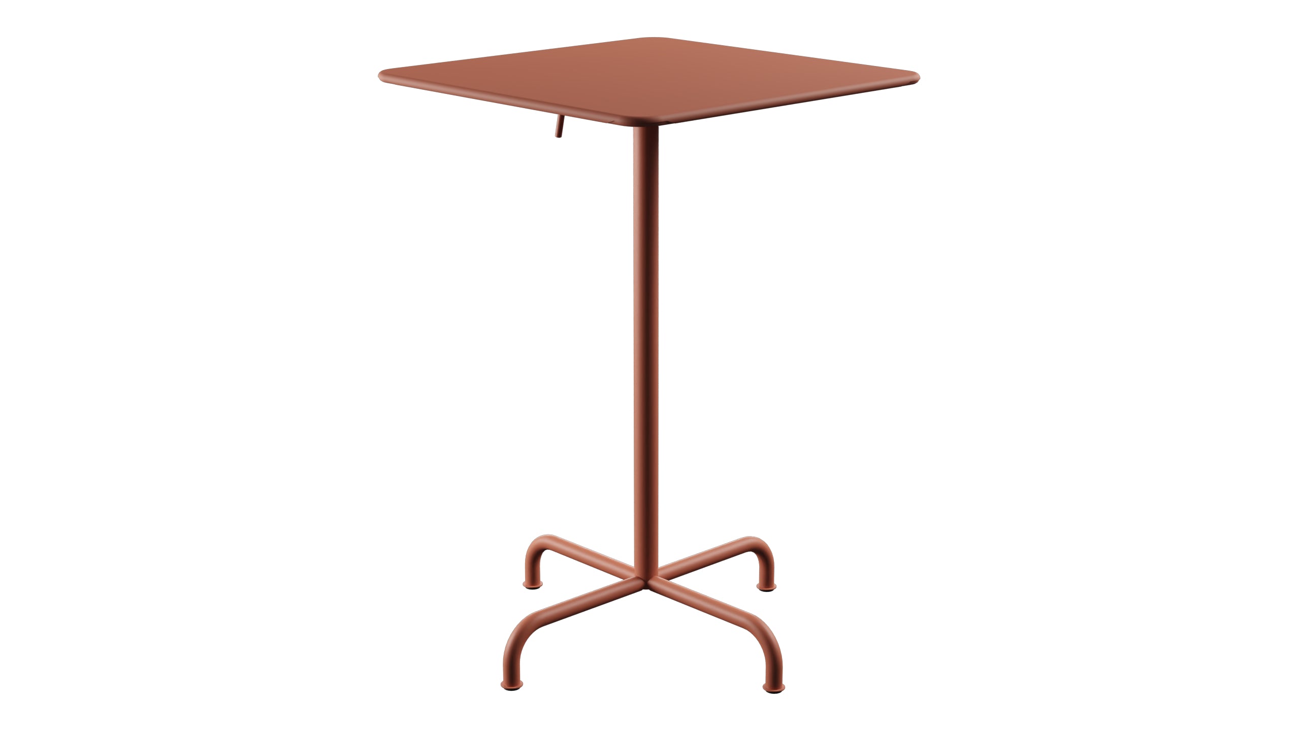 Rigi Metall-Stehtisch Outdoor 70x70 / 110 klappbar  in Pastellterracotta präsentiert im Onlineshop von KAQTU Design AG. Hochtisch Outdoor ist von Schaffner